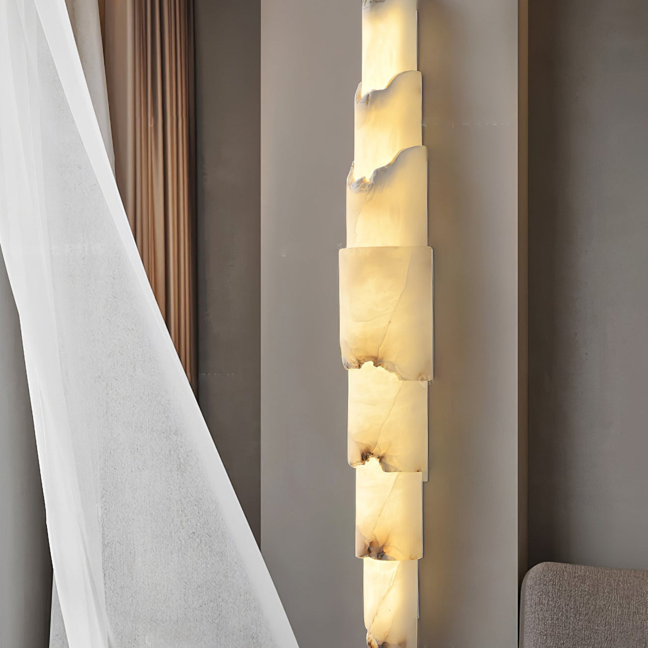 Elara Modern Alabaster Wall Light - Blowlighting