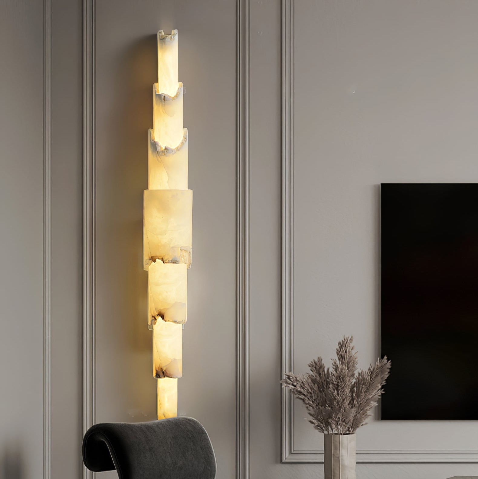 Elara Modern Alabaster Wall Light - Blowlighting