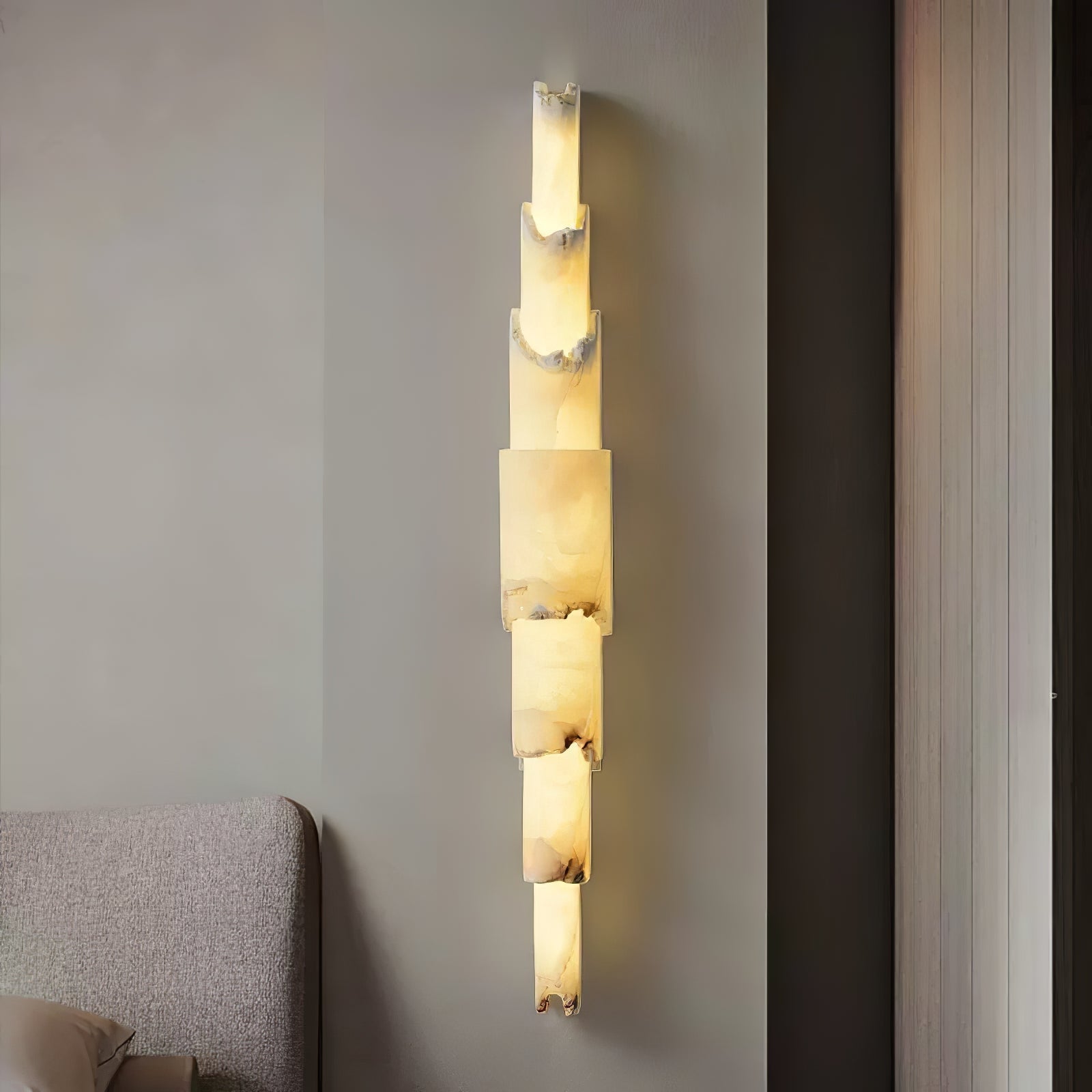 Elara Modern Alabaster Wall Light - Blowlighting