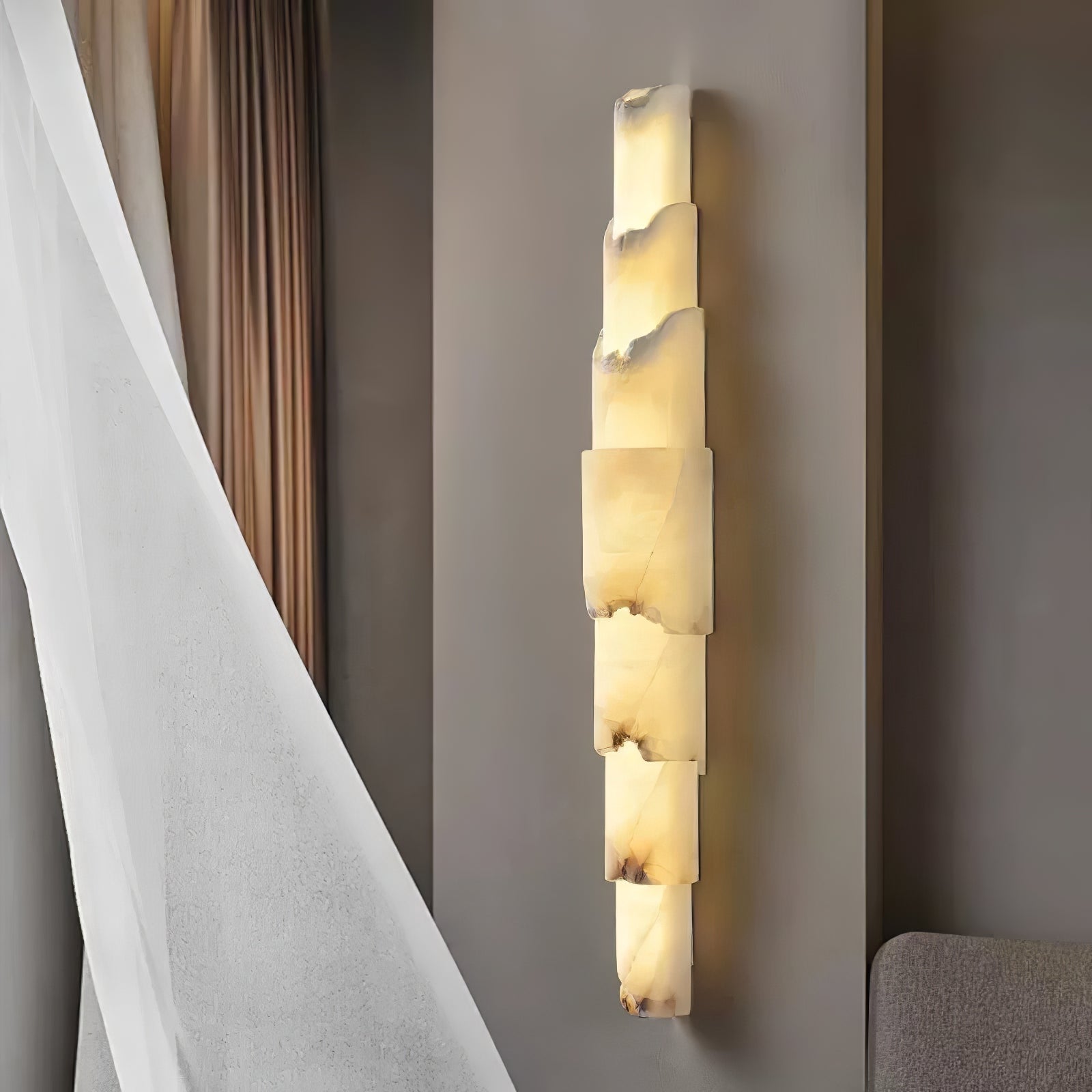 Elara Modern Alabaster Wall Light - Blowlighting