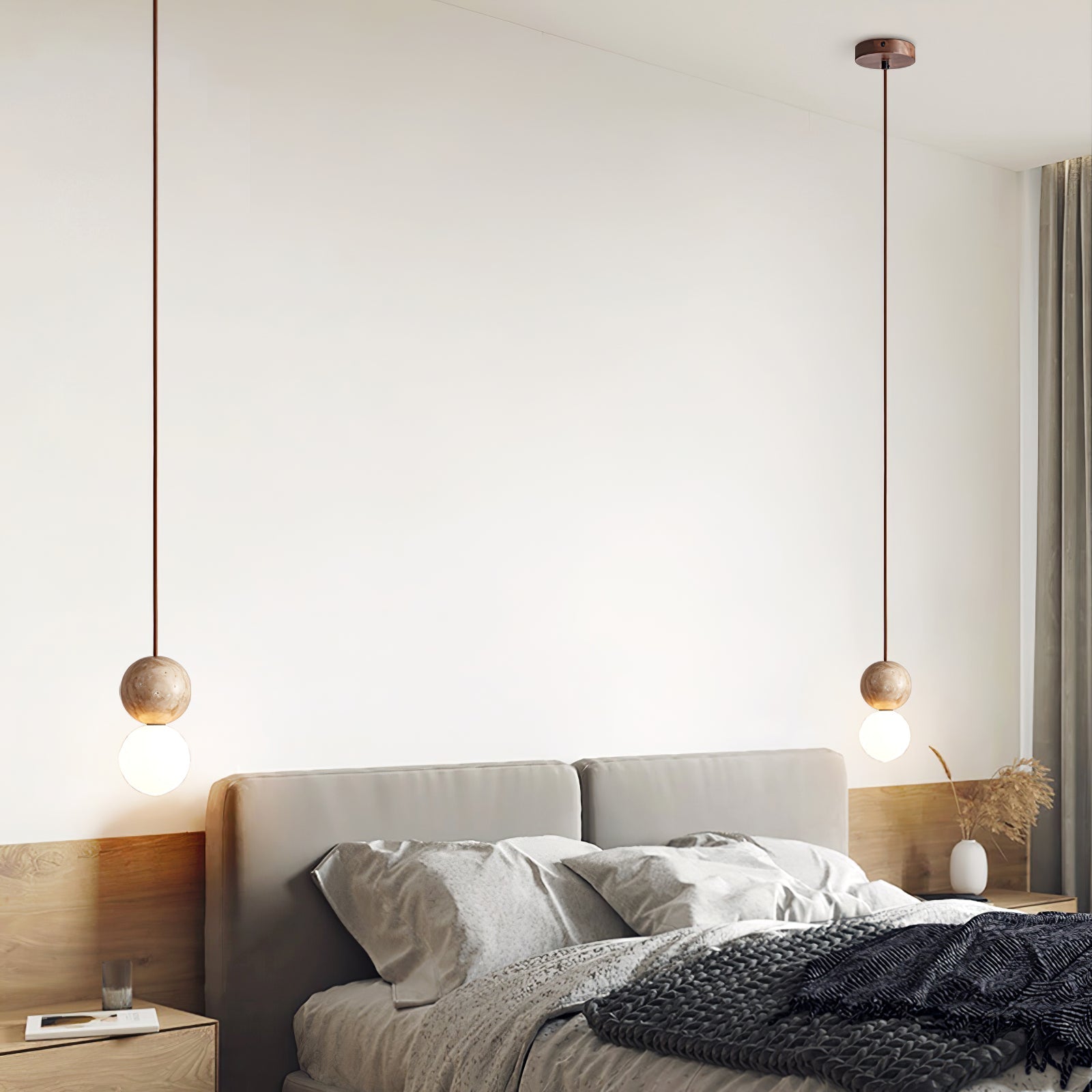 Trio Travertine Pendant Light - Blowlighting