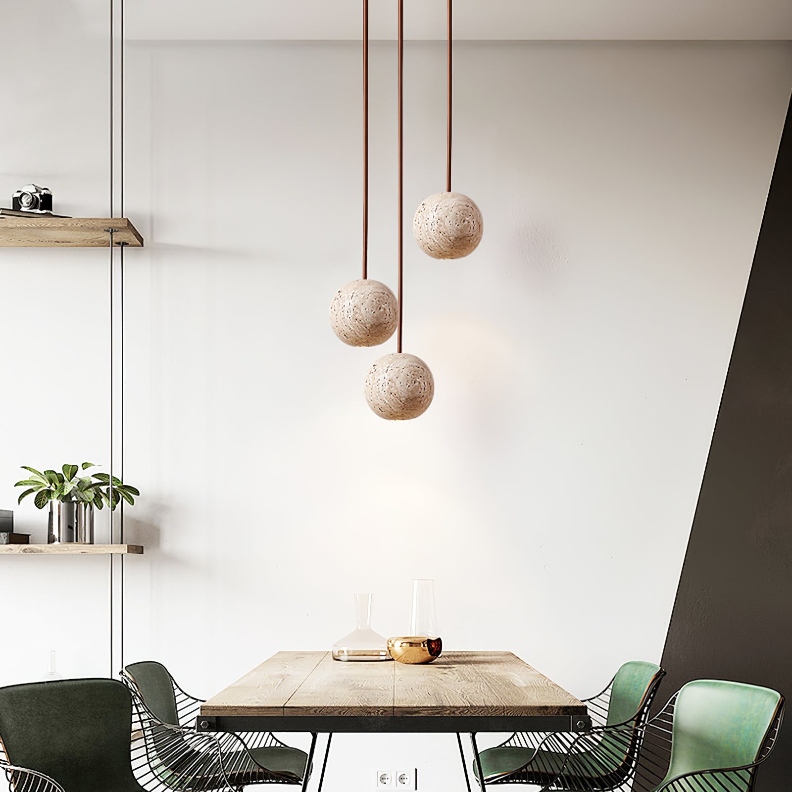 Trio Travertine Pendant Light - Blowlighting