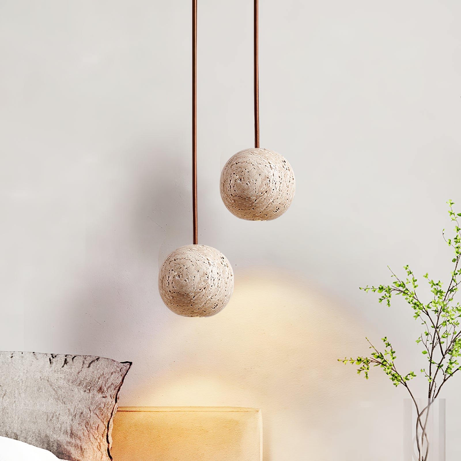 Trio Travertine Pendant Light - Blowlighting