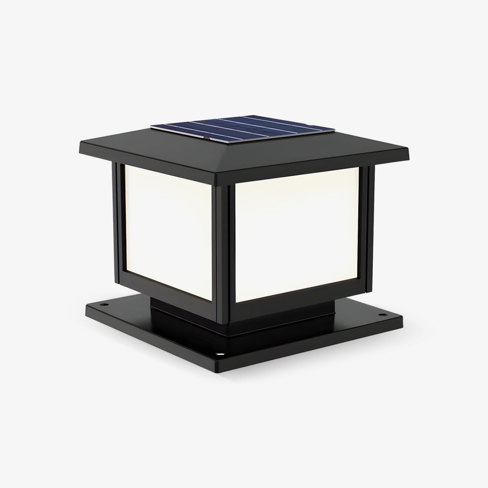 Ray Pavilion-style Square Solar Outdoor Post Light - Blowlighting