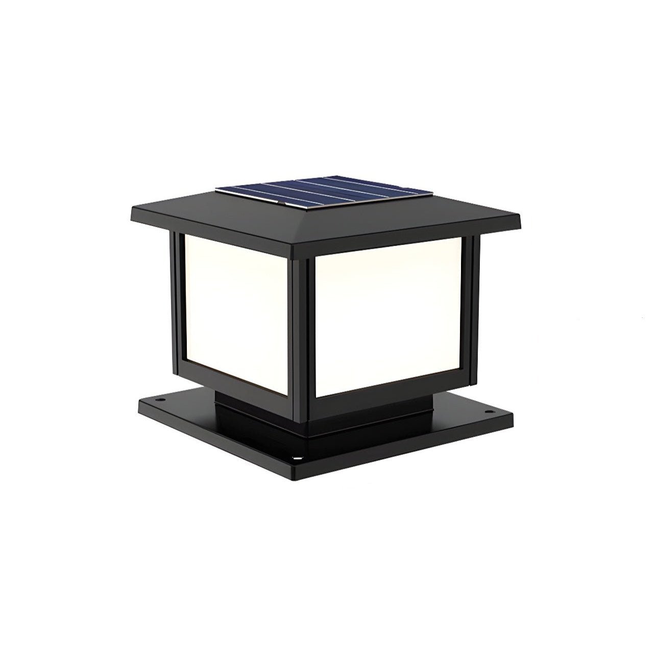 Ray Pavilion-style Square Solar Outdoor Post Light - Blowlighting