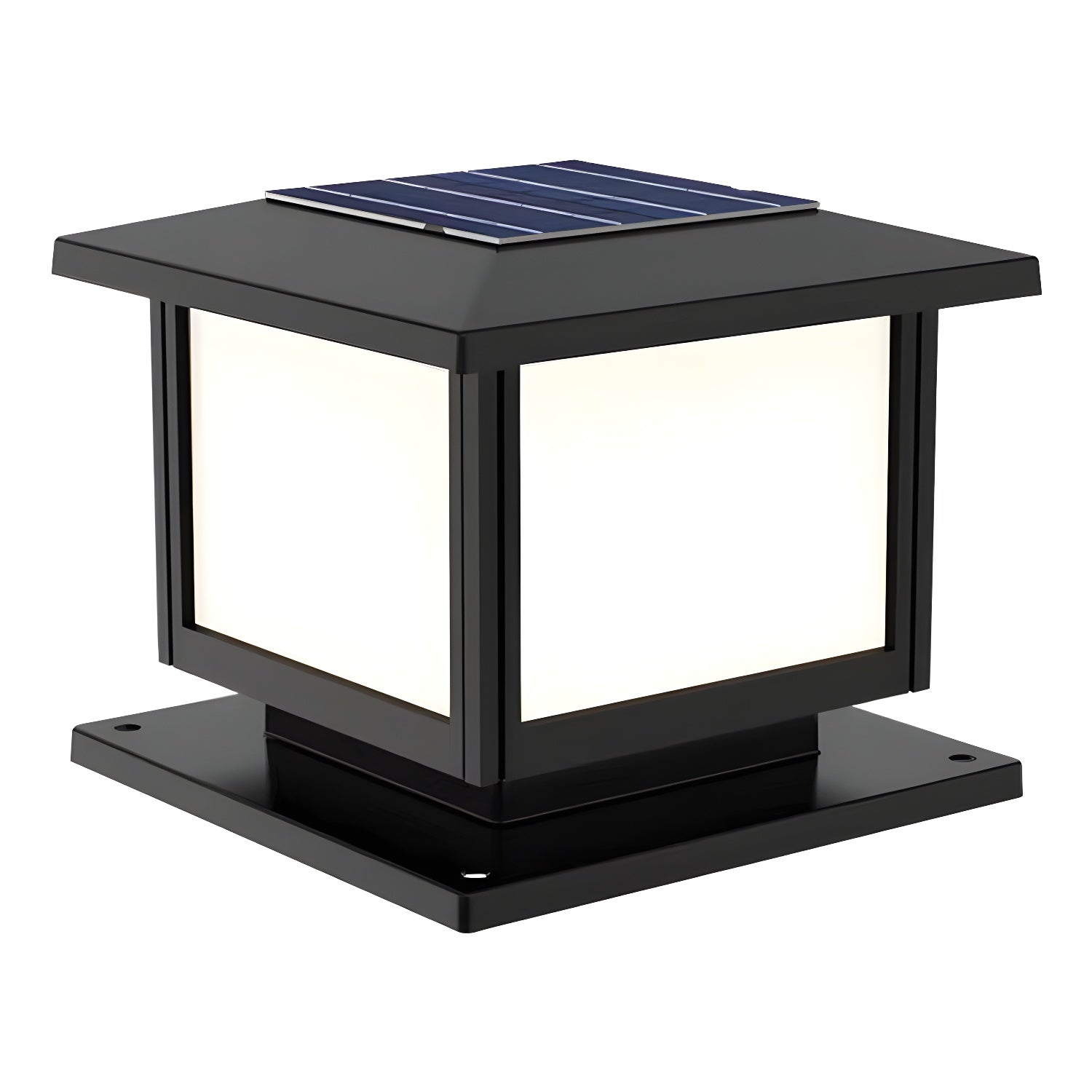 Ray Pavilion-style Square Solar Outdoor Post Light - Blowlighting