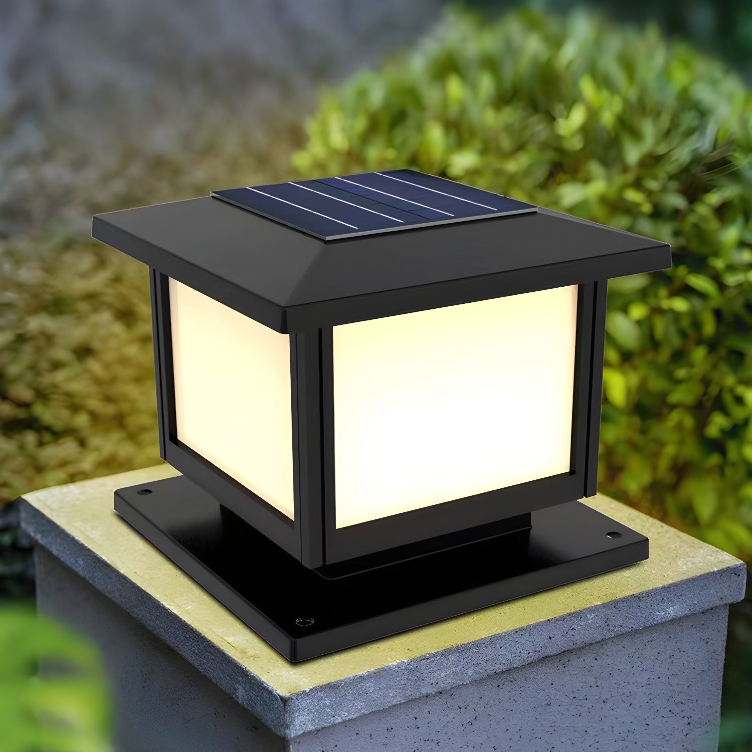 Ray Pavilion-style Square Solar Outdoor Post Light - Blowlighting