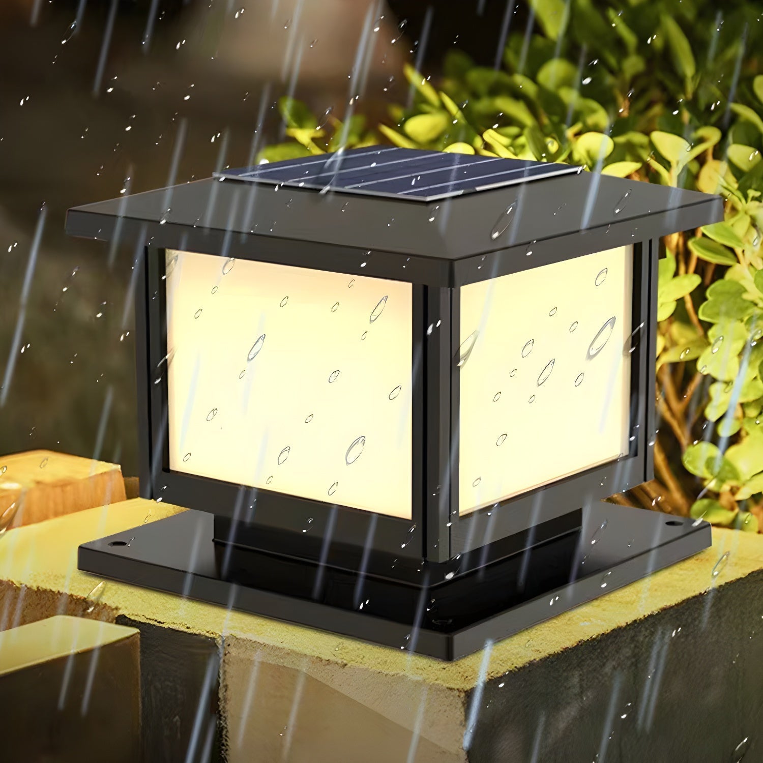 Ray Pavilion-style Square Solar Outdoor Post Light - Blowlighting
