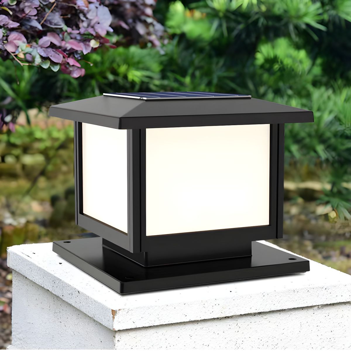 Ray Pavilion-style Square Solar Outdoor Post Light - Blowlighting