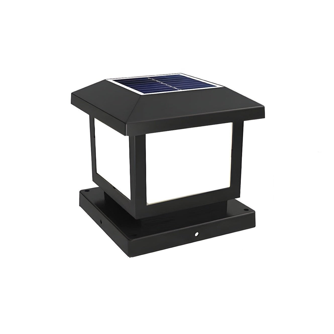 Ray Pavilion-style Square Solar Outdoor Post Light - Blowlighting