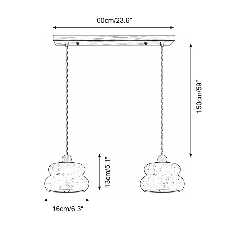 Spirava Yellow Travertine Stack Pendant Lamp