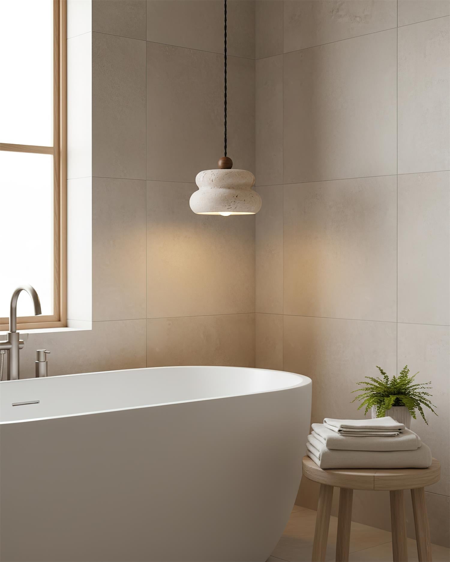 Spirava Yellow Travertine Stack Pendant Lamp