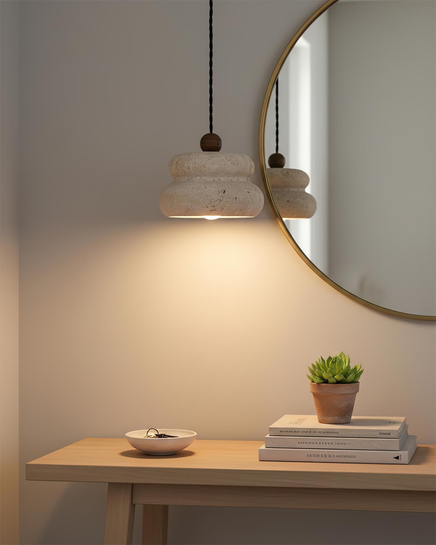 Spirava Yellow Travertine Stack Pendant Lamp