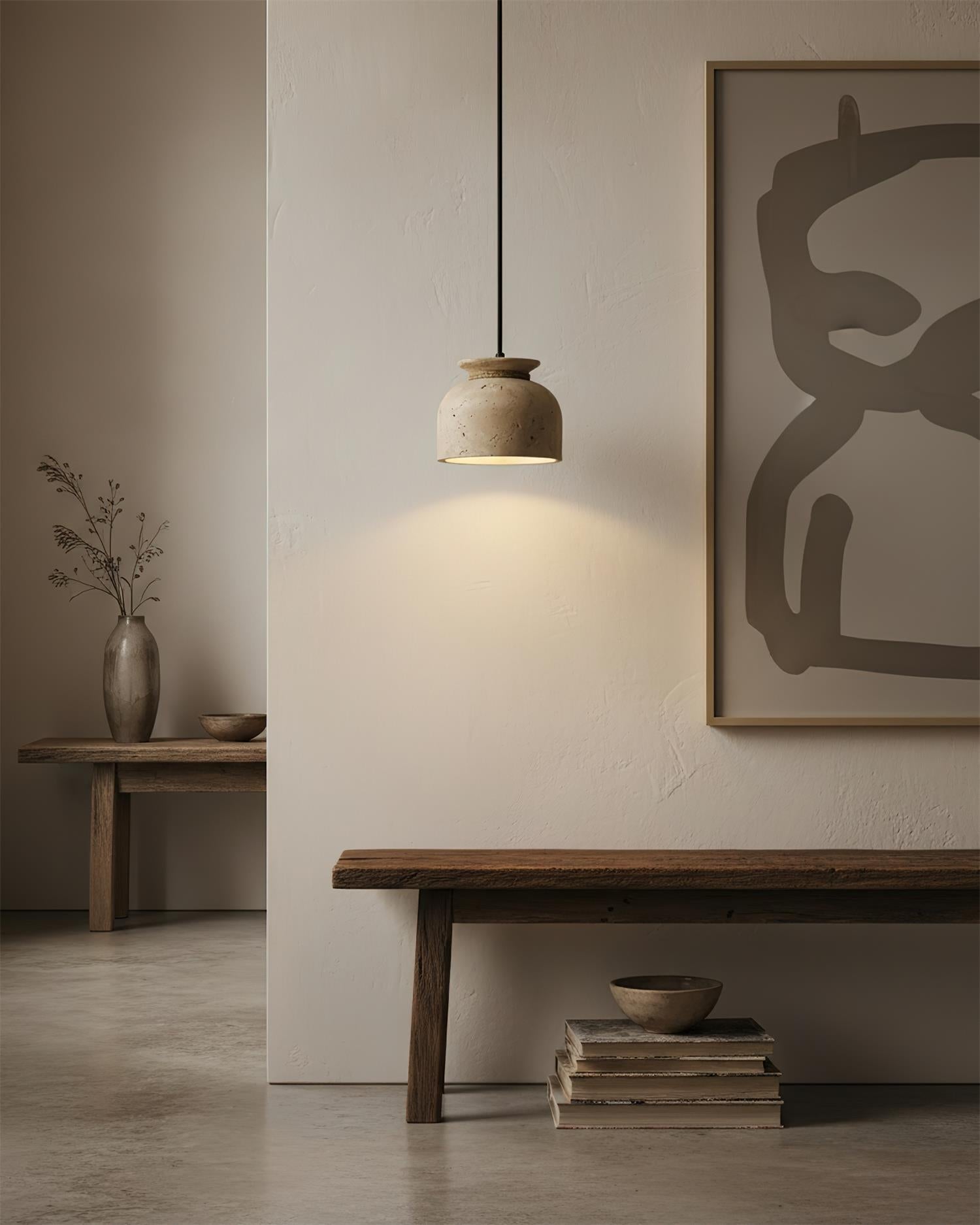 Cavena Minimalist Travertine Pendant Light