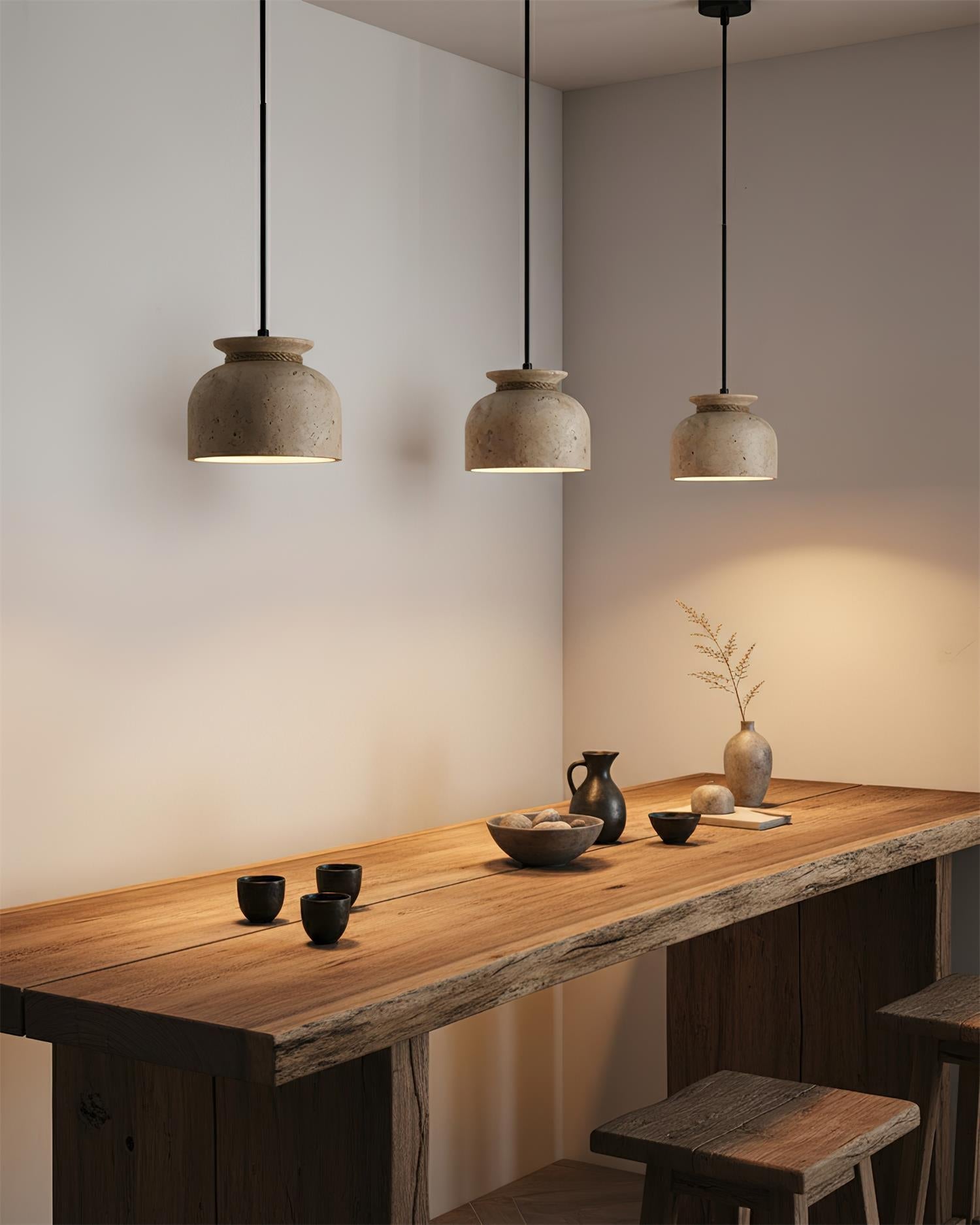 Cavena Minimalist Travertine Pendant Light