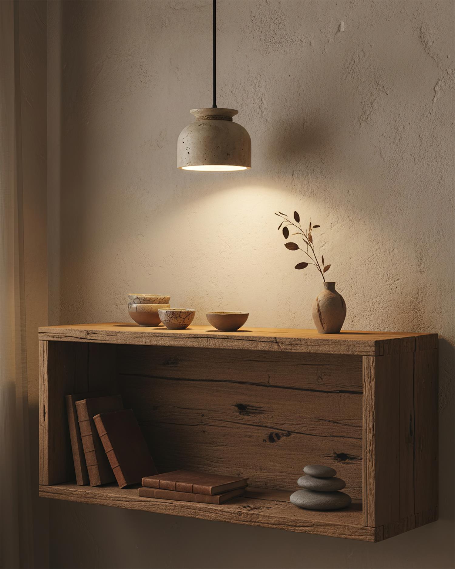 Cavena Minimalist Travertine Pendant Light