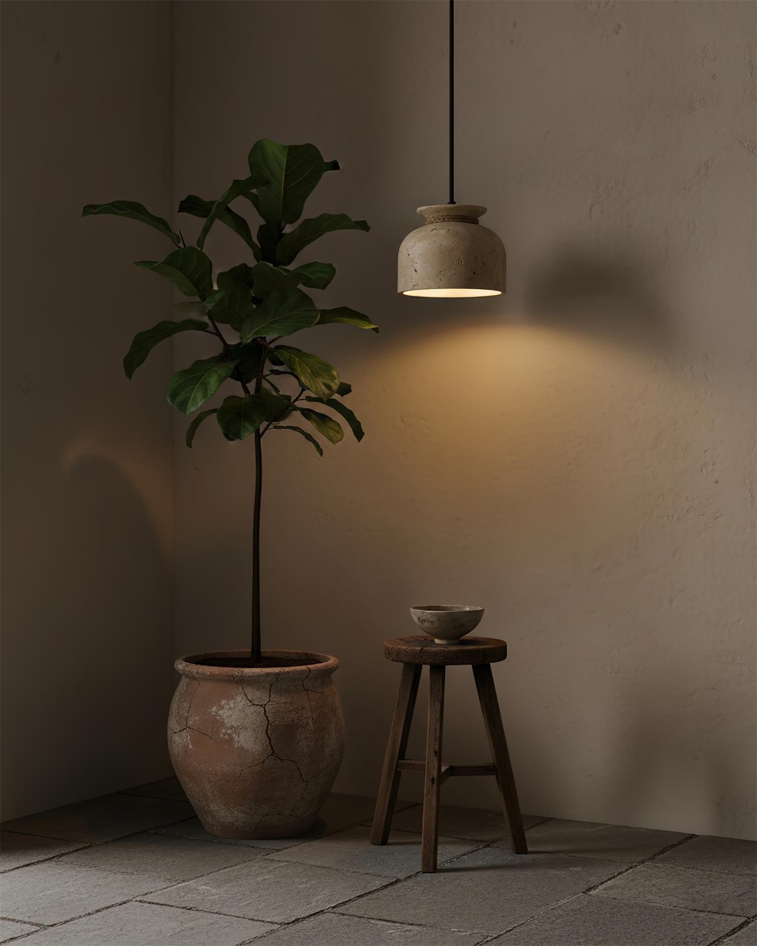 Cavena Minimalist Travertine Pendant Light