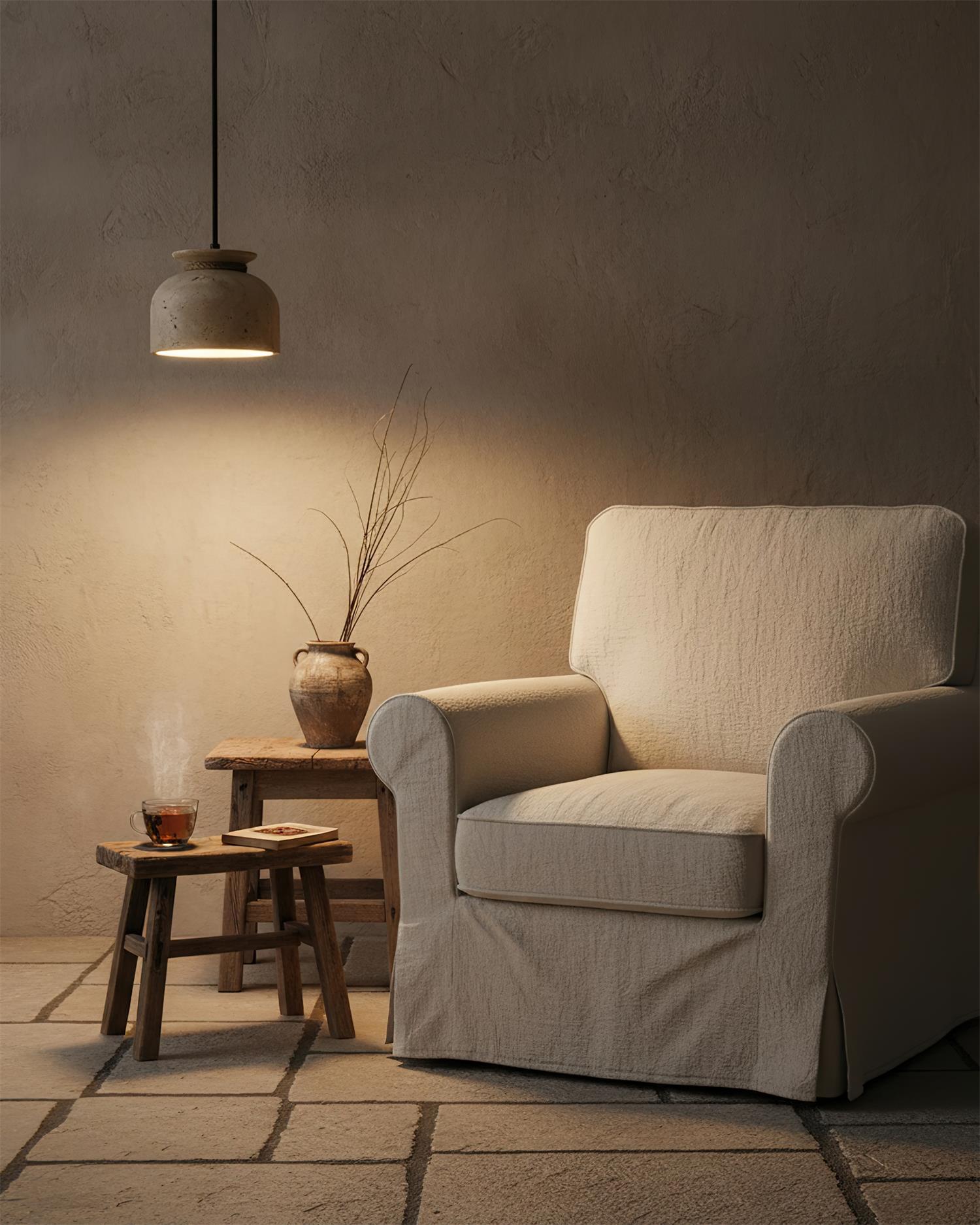 Cavena Minimalist Travertine Pendant Light