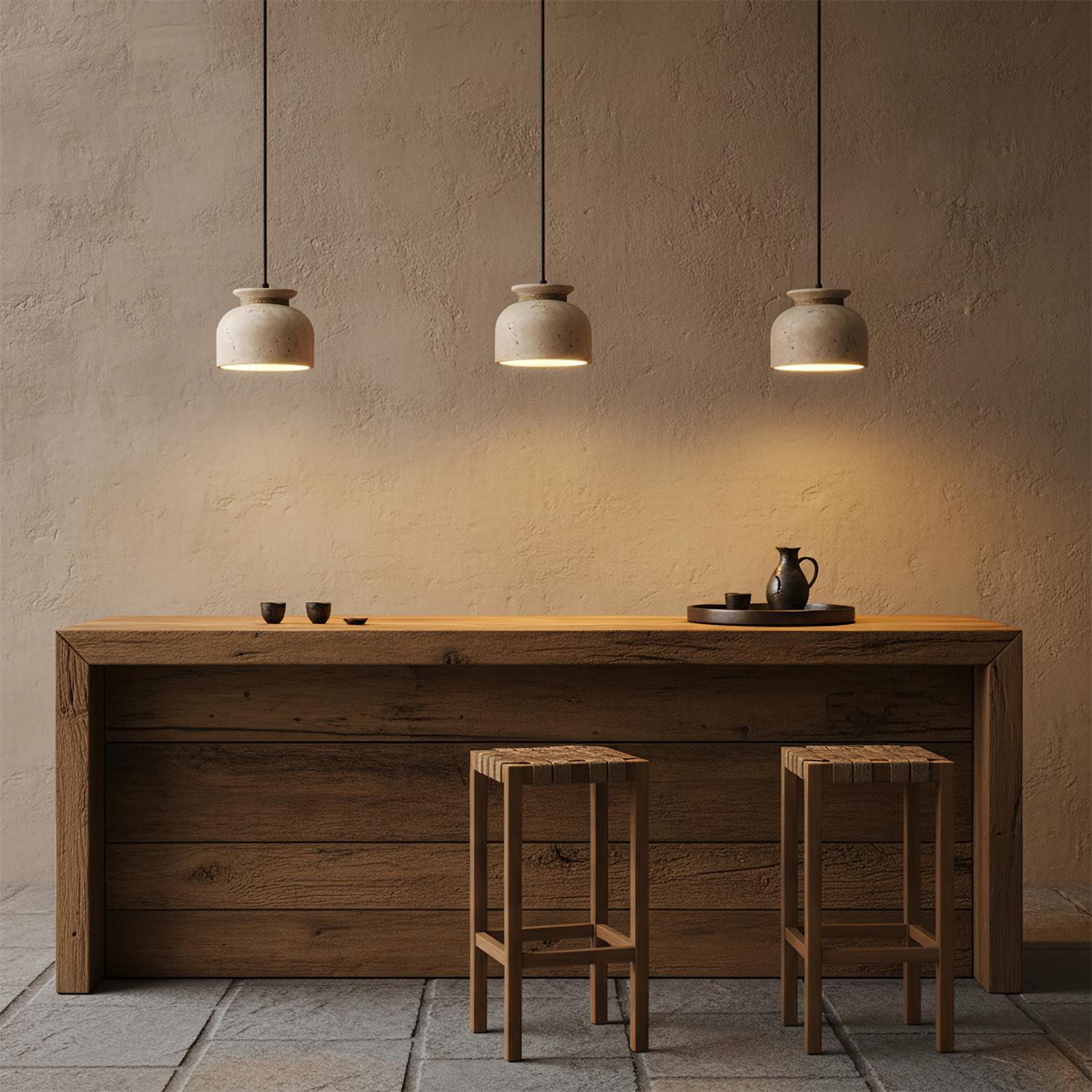 Cavena Minimalist Travertine Pendant Light