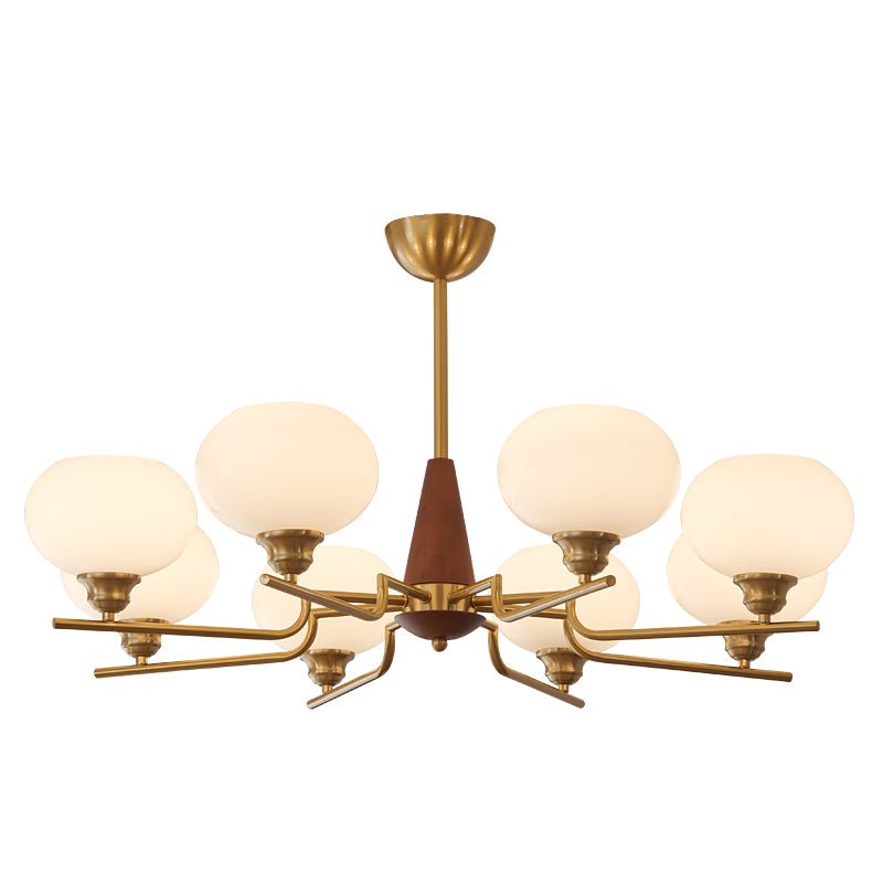 Celeste Sphere Walnut Chandelier - Blowlighting