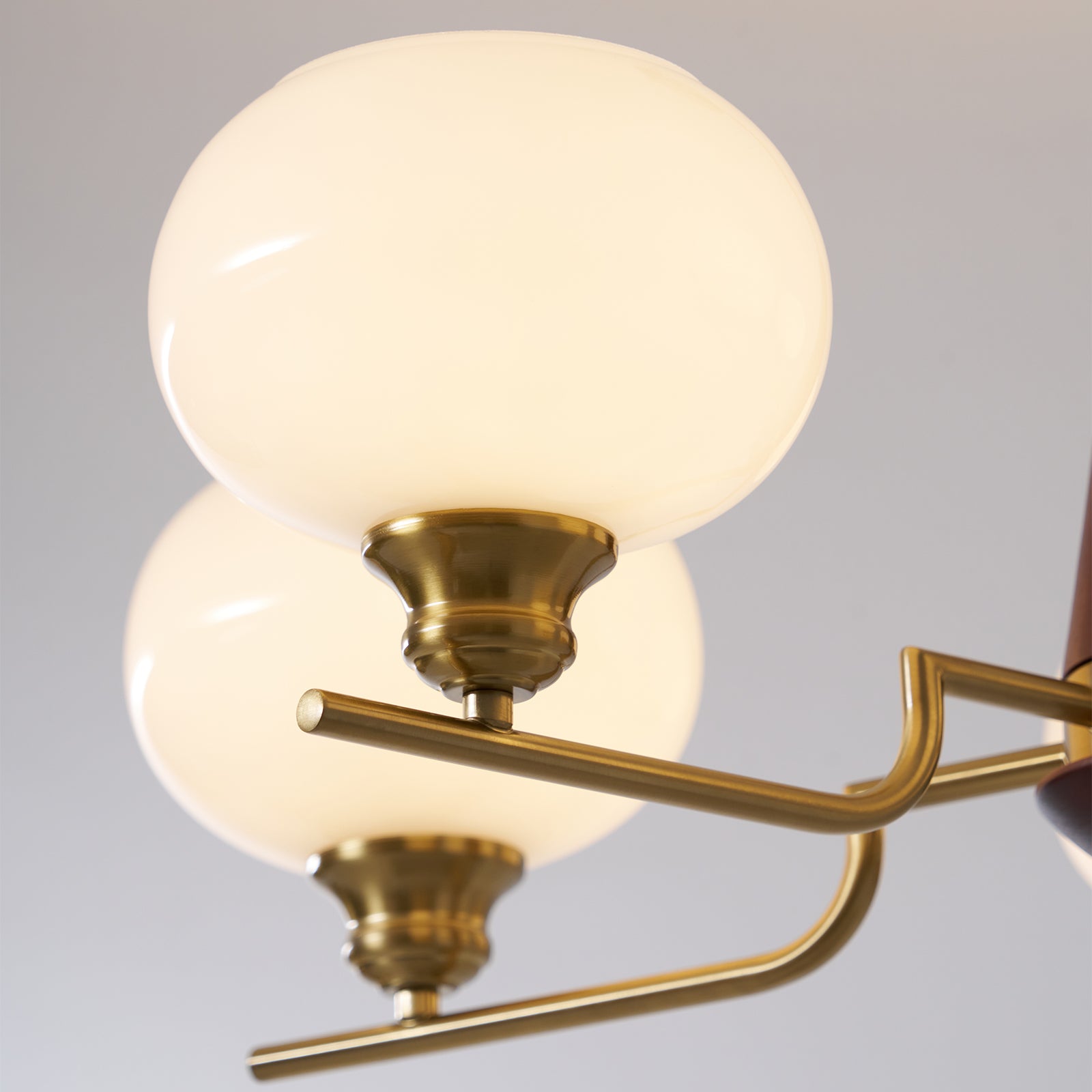 Celeste Sphere Walnut Chandelier - Blowlighting