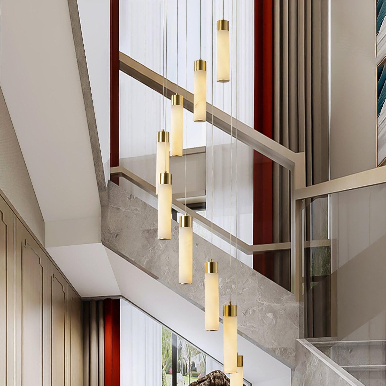Aurelia Modern Alabaster Pendant Chandelier - Blowlighting