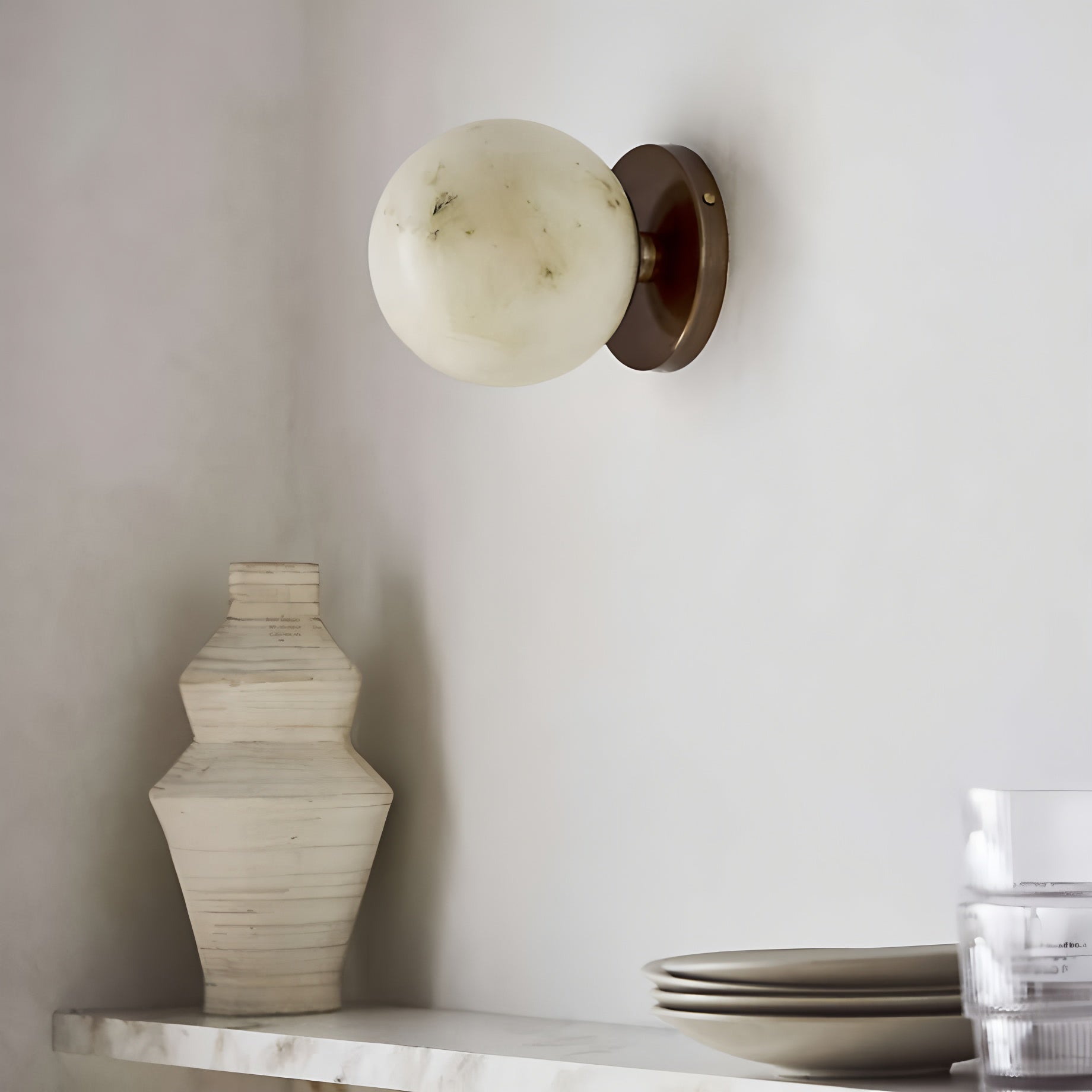 Celestial Double Alabaster Sconce - Vakkerlight