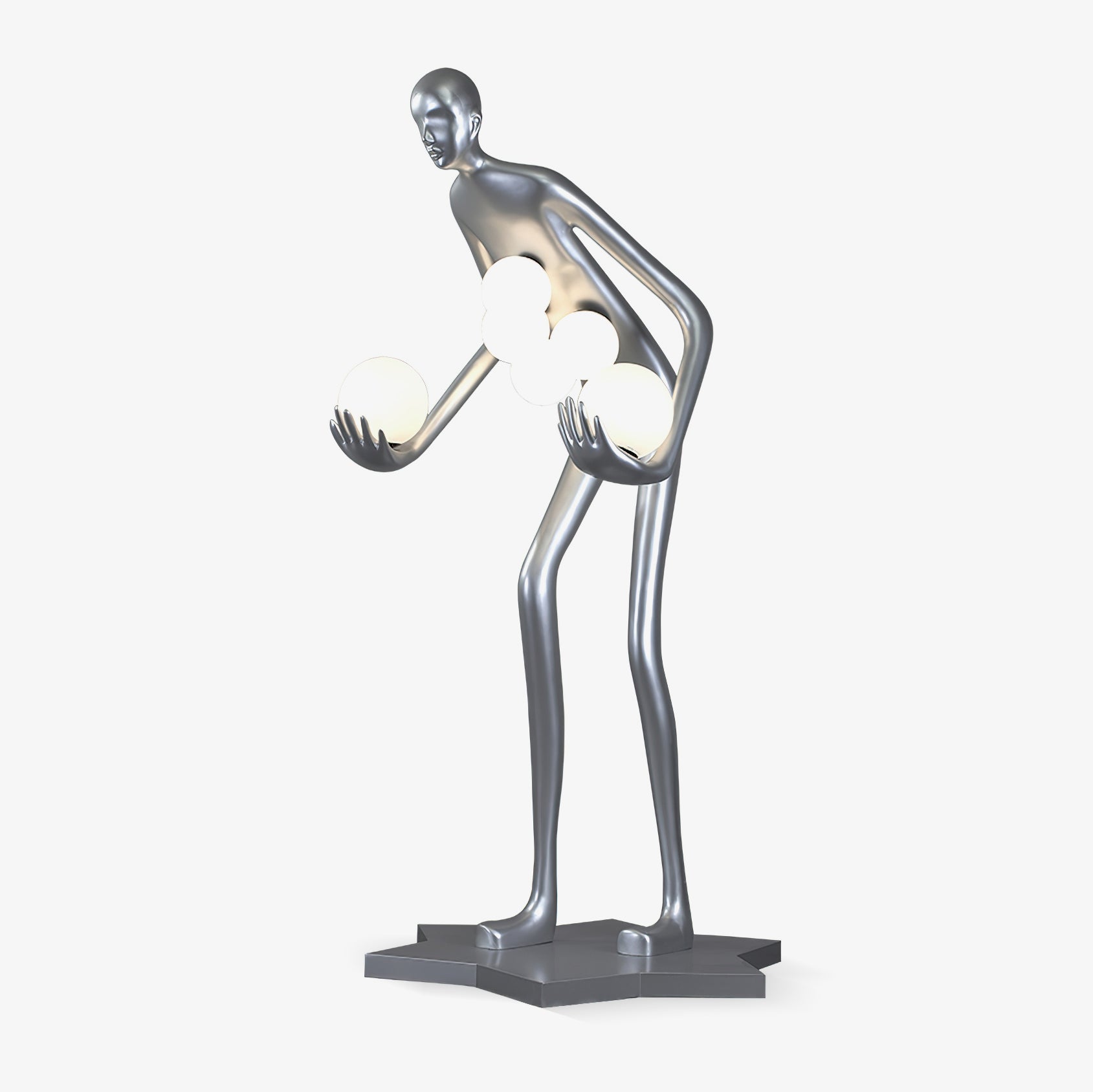 Silvaris Sculptural Metal Floor Lamp - Blowlighting