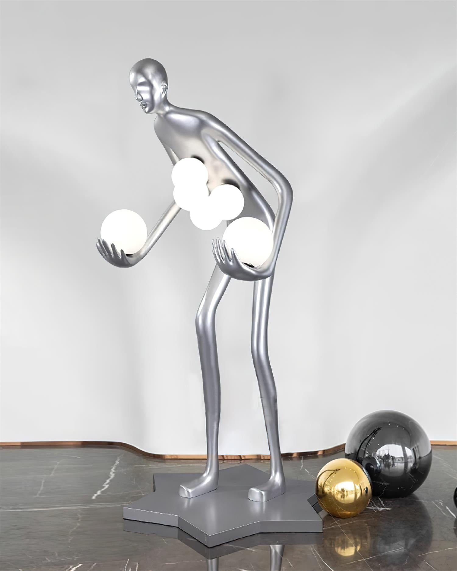 Silvaris Sculptural Metal Floor Lamp - Blowlighting