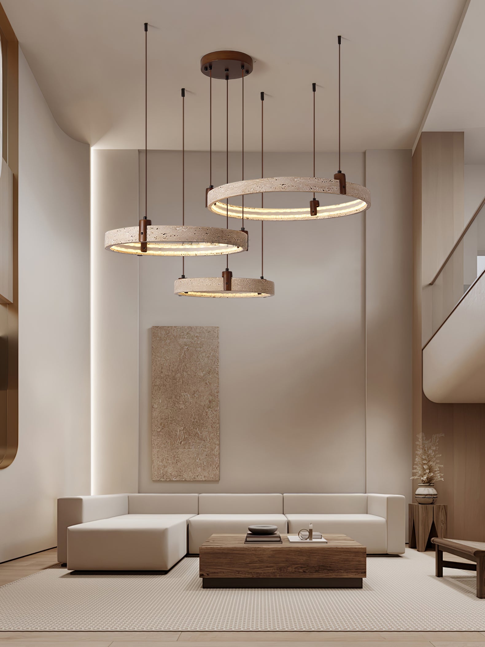 Orvinir Travertine Chandelier - Blowlighting