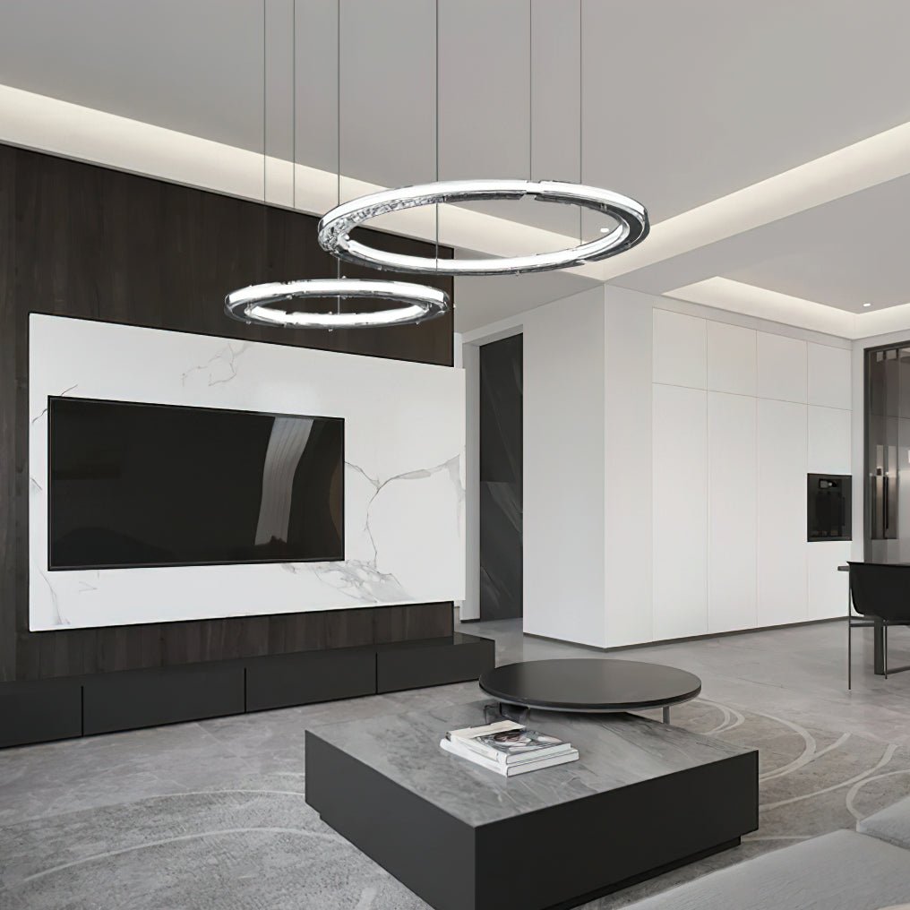 Lunara Dual-Ring Crystal Chandelier - Blowlighting