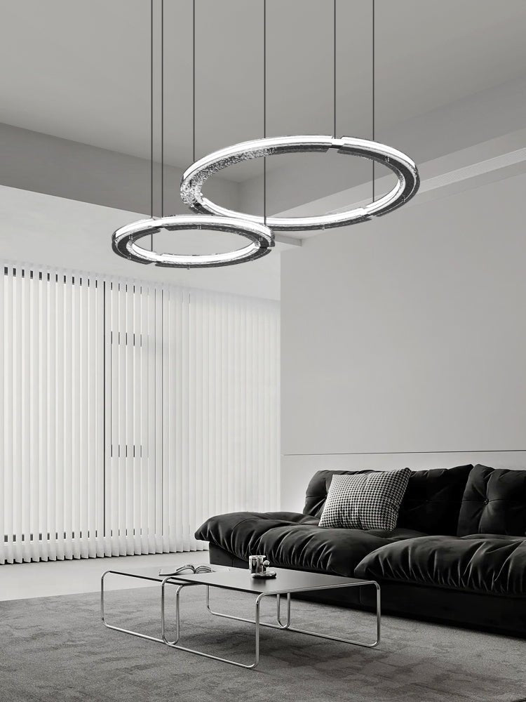 Lunara Dual-Ring Crystal Chandelier - Blowlighting