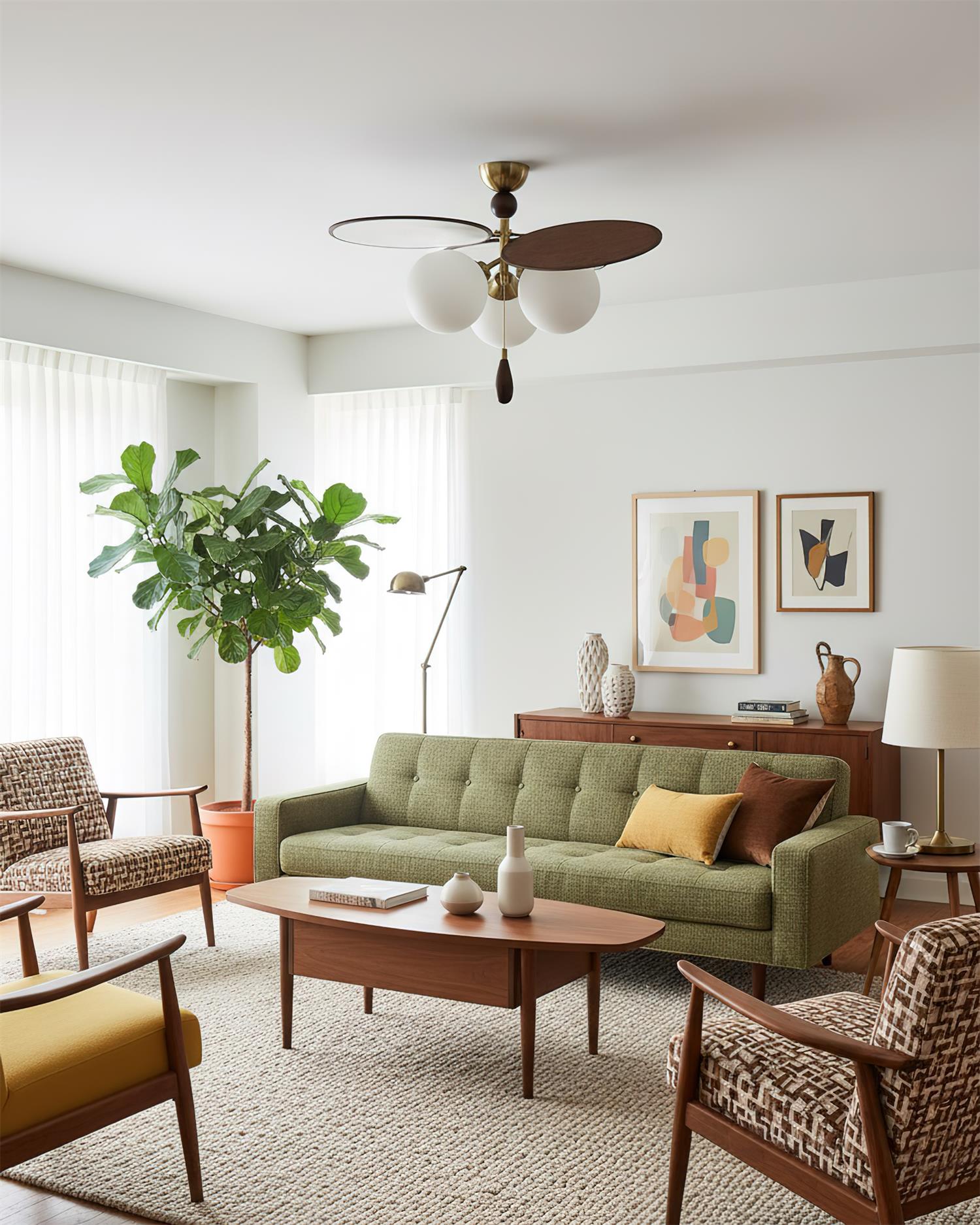 Celestial Art Deco Metal Spin Ceiling Light