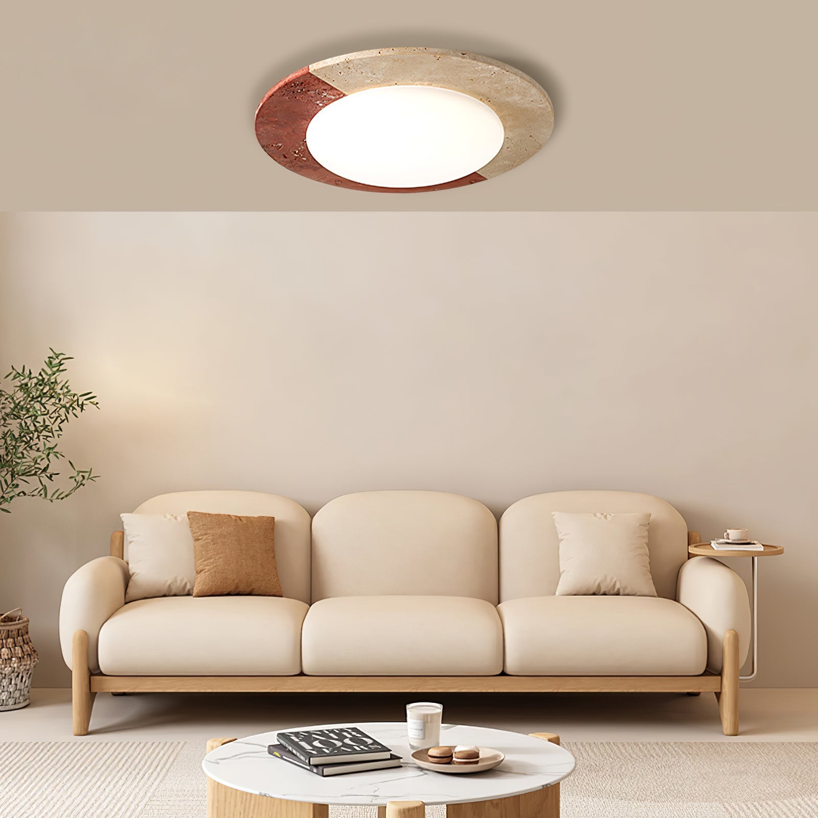 Zeraeos Travertine Ceiling Light - Blowlighting