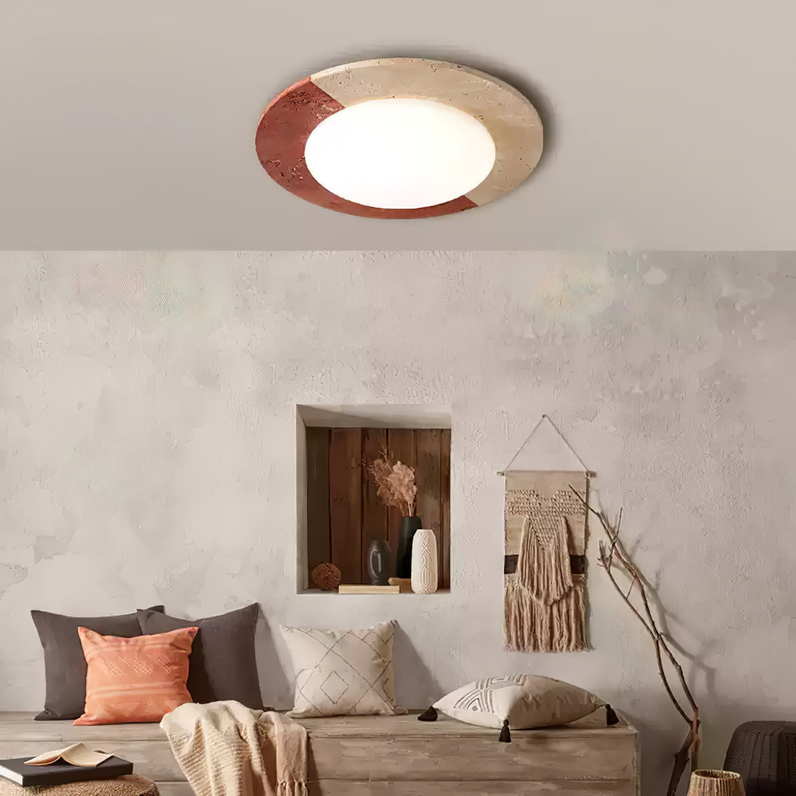 Zeraeos Travertine Ceiling Light - Blowlighting
