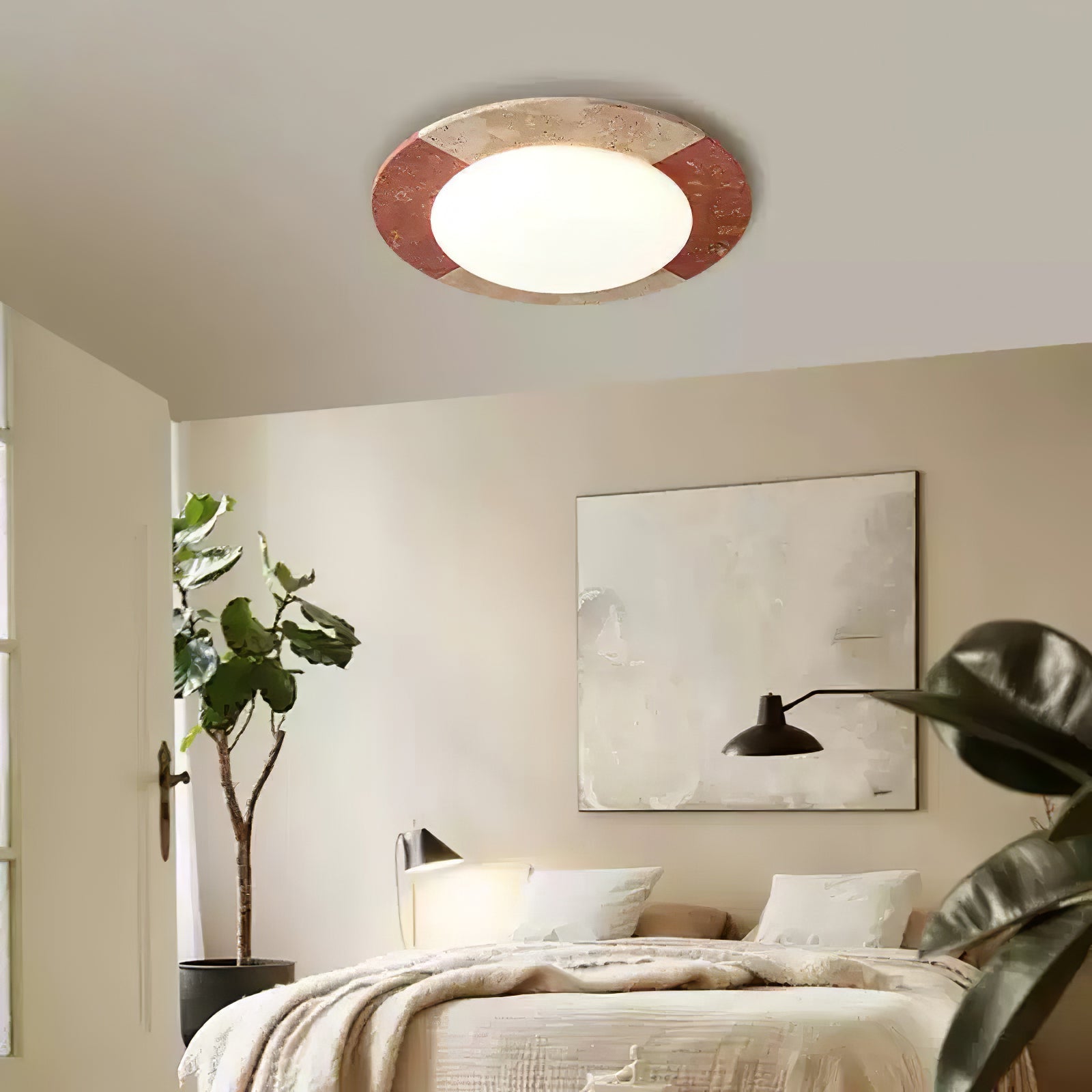 Zeraeos Travertine Ceiling Light - Blowlighting