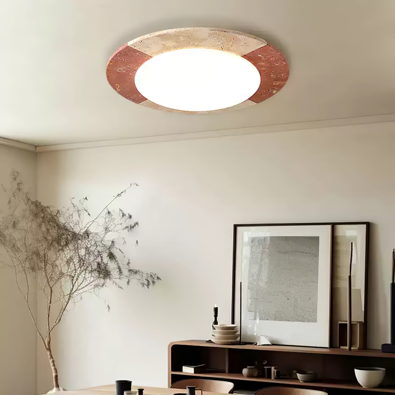 Zeraeos Travertine Ceiling Light - Blowlighting