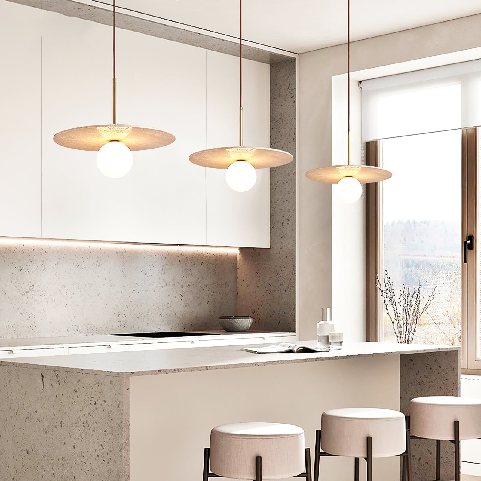 Vera Travertine Pendant Light - Blowlighting