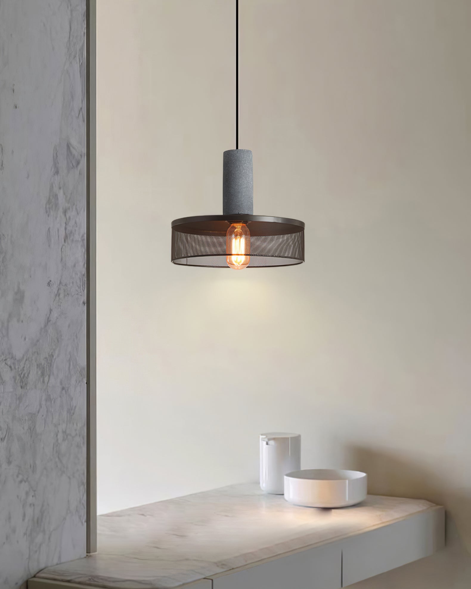Cement Mesh Pendant Light - Blowlighting