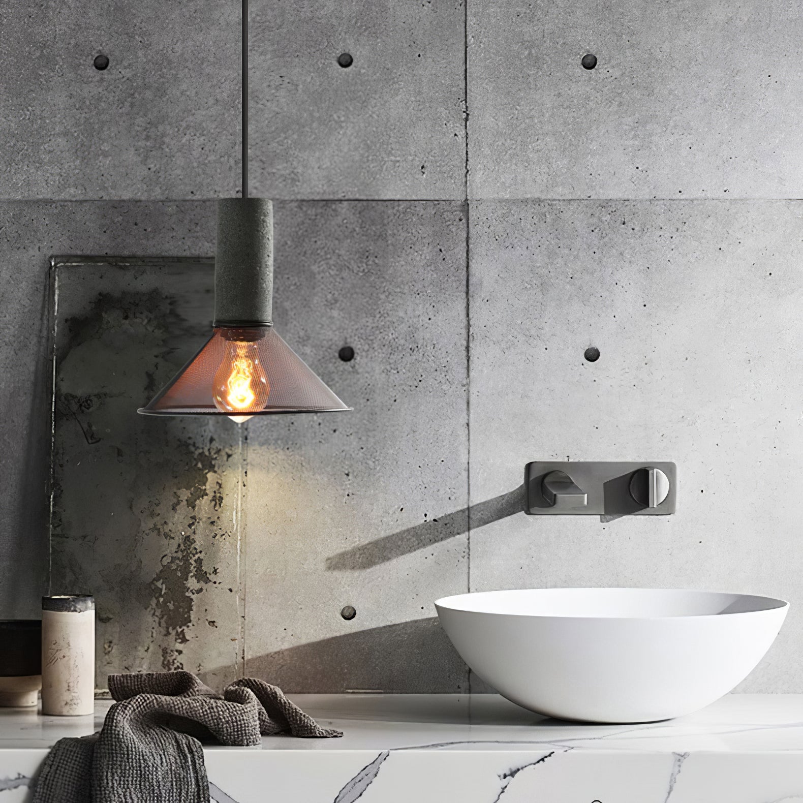 Cement Mesh Pendant Light - Blowlighting