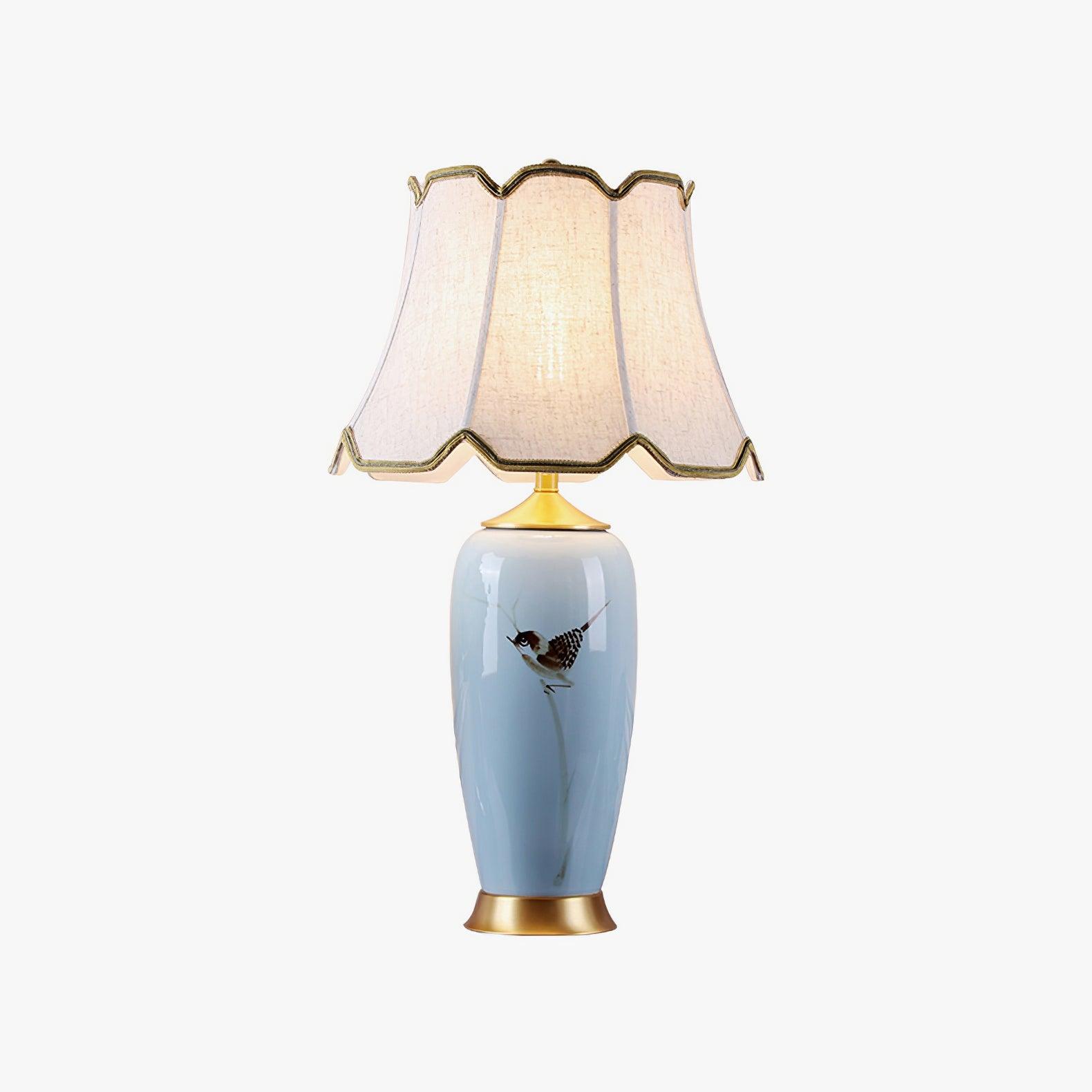 Sparrow Oriental Ceramic Desk Lamp - Blowlighting