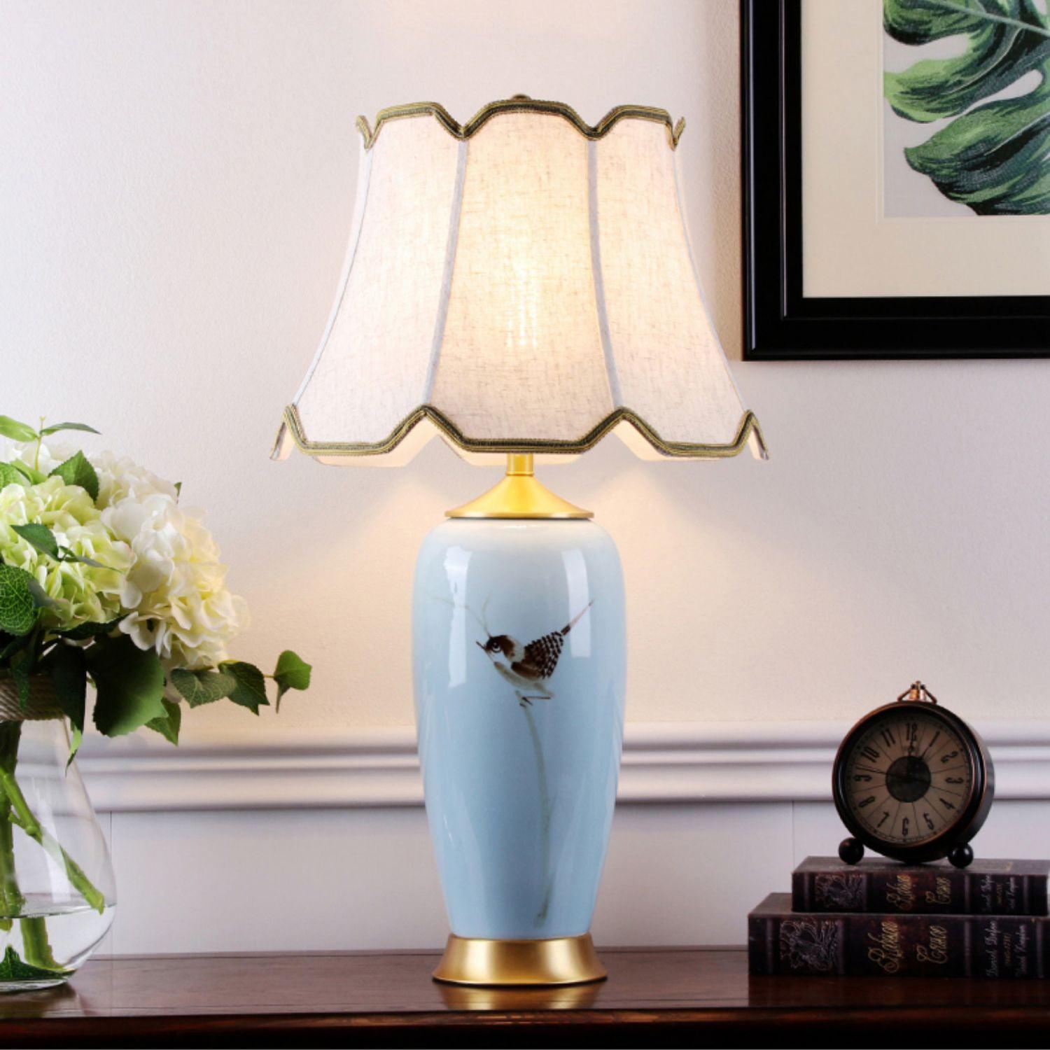 Sparrow Oriental Ceramic Desk Lamp - Blowlighting