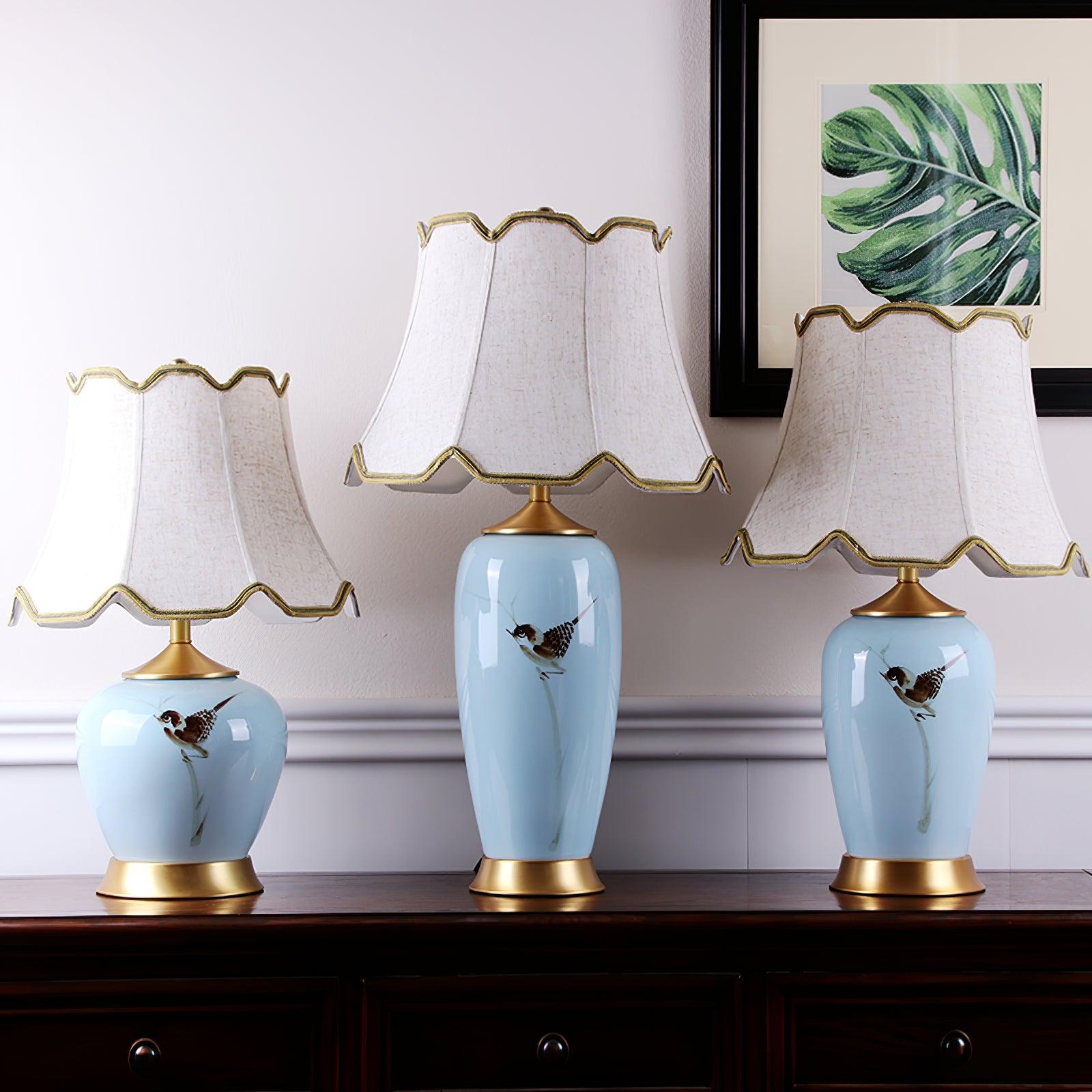 Sparrow Oriental Ceramic Desk Lamp - Blowlighting