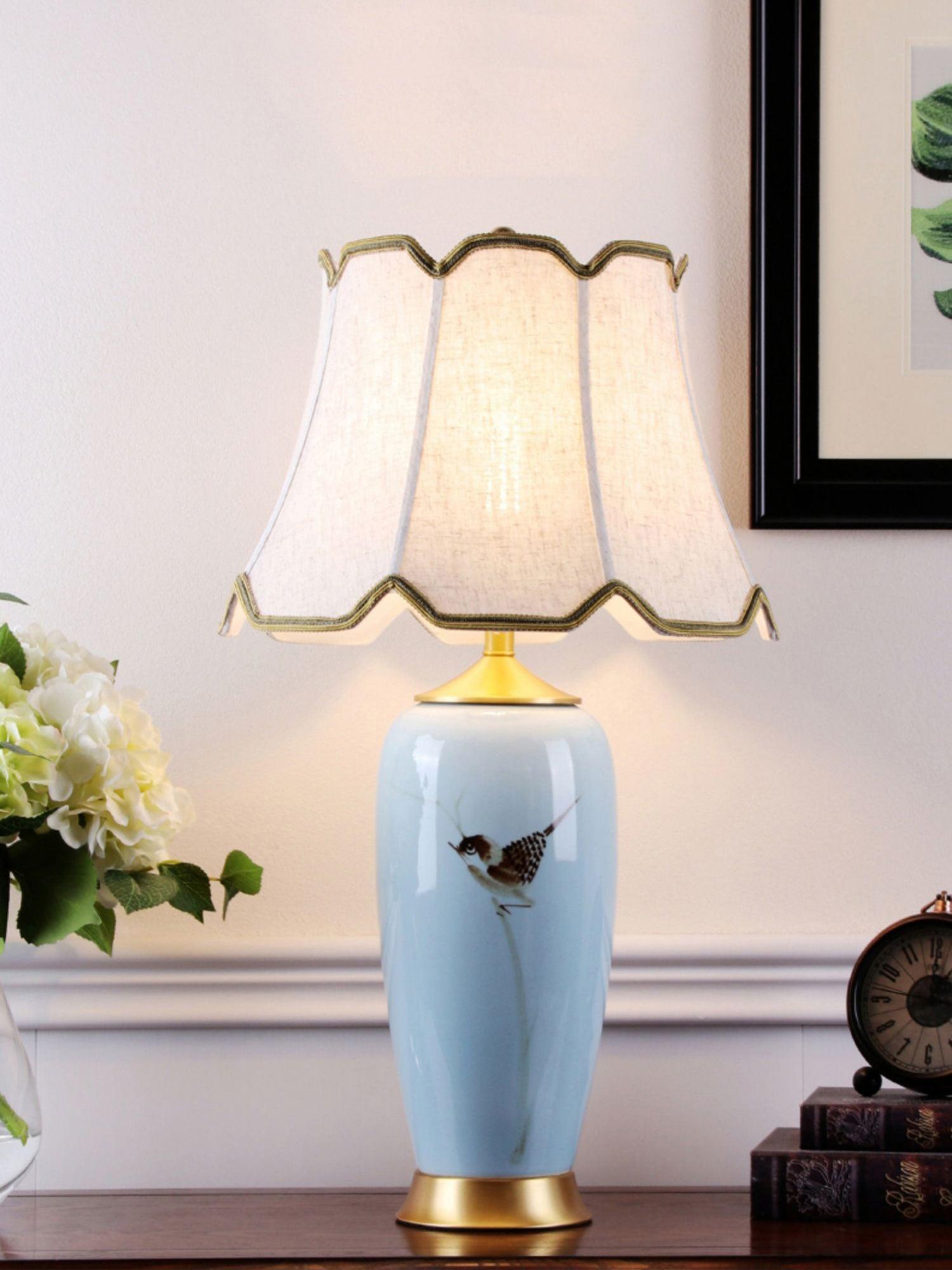 Sparrow Oriental Ceramic Desk Lamp - Blowlighting