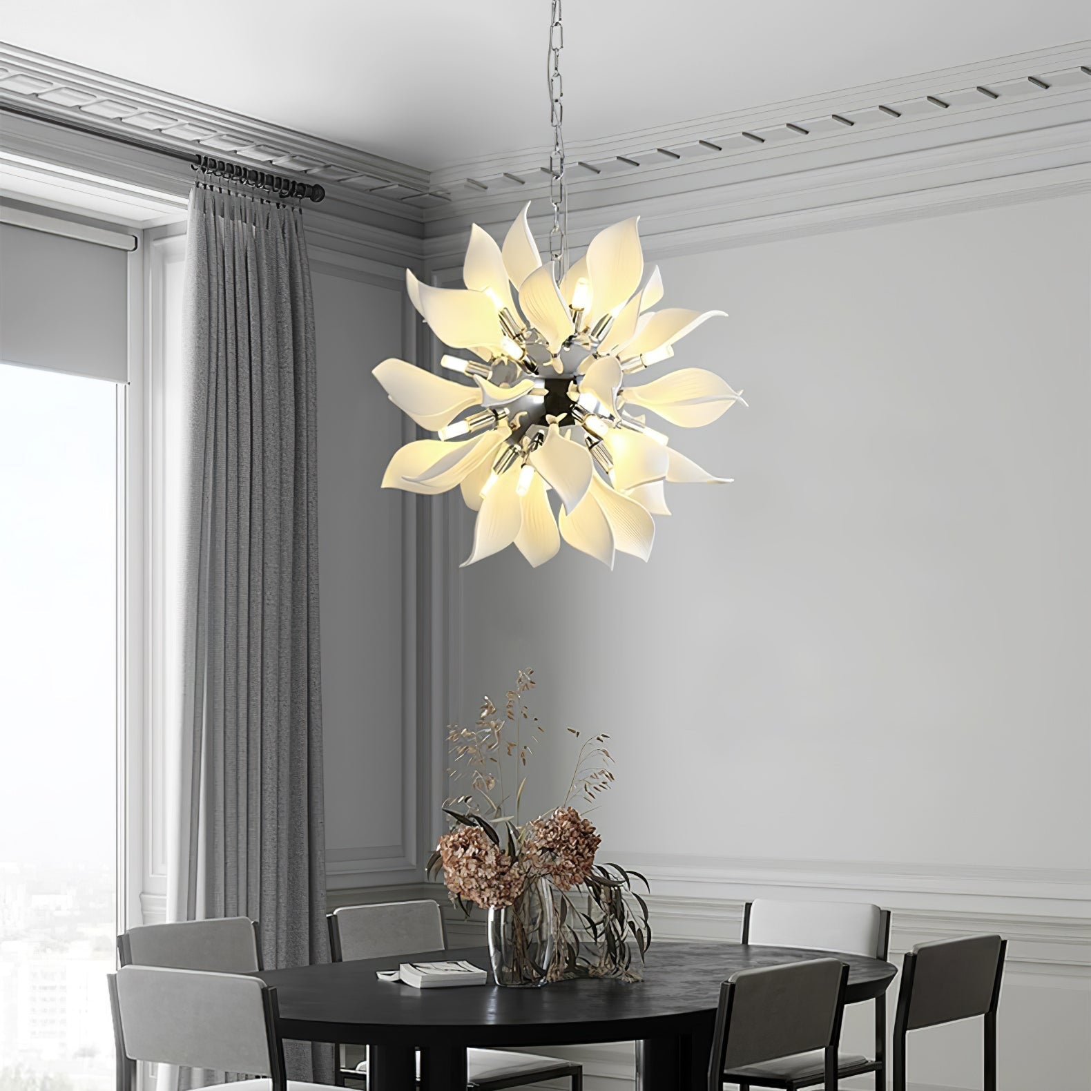 Ceramic Petals Blooming Chandelier - Blowlighting