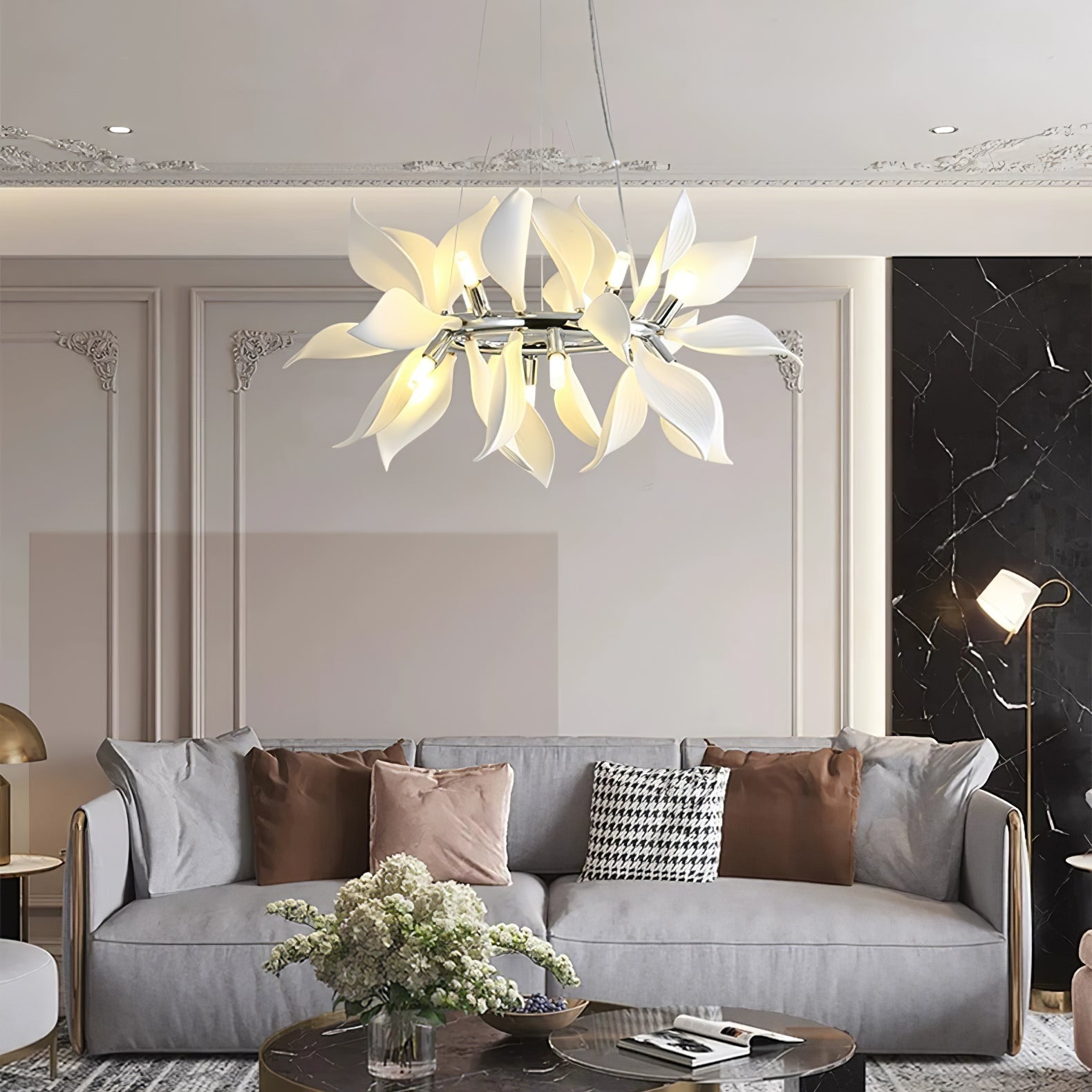 Ceramic Petals Blooming Chandelier - Blowlighting