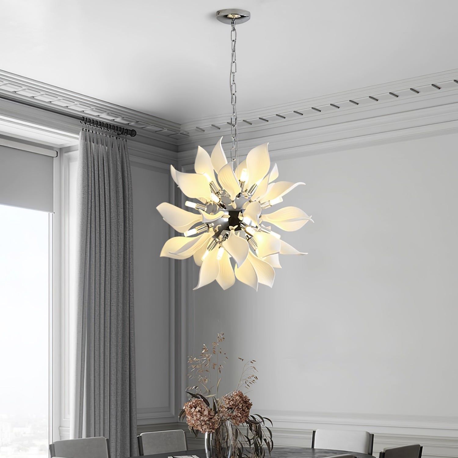 Ceramic Petals Blooming Chandelier - Blowlighting