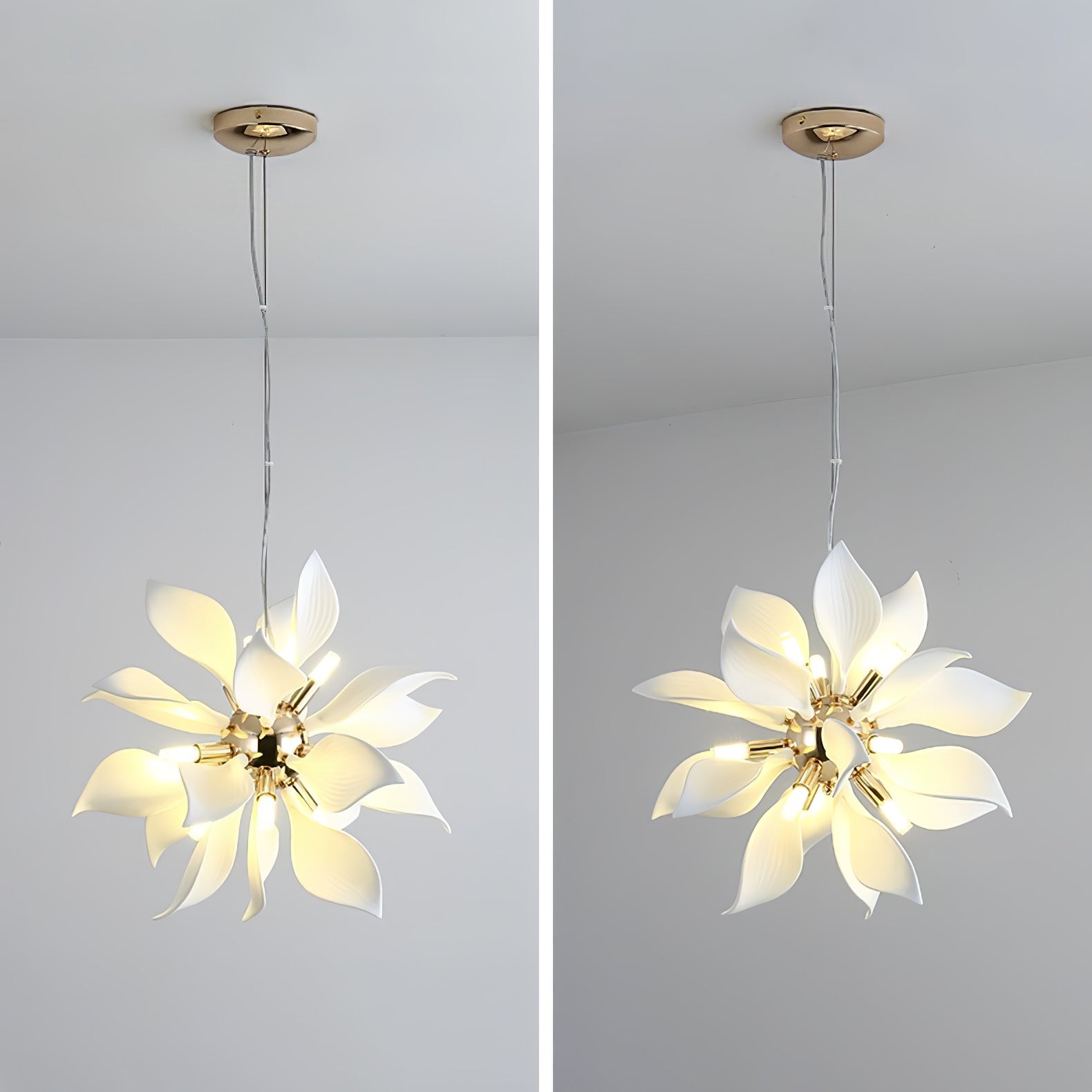 Ceramic Petals Blooming Chandelier - Blowlighting