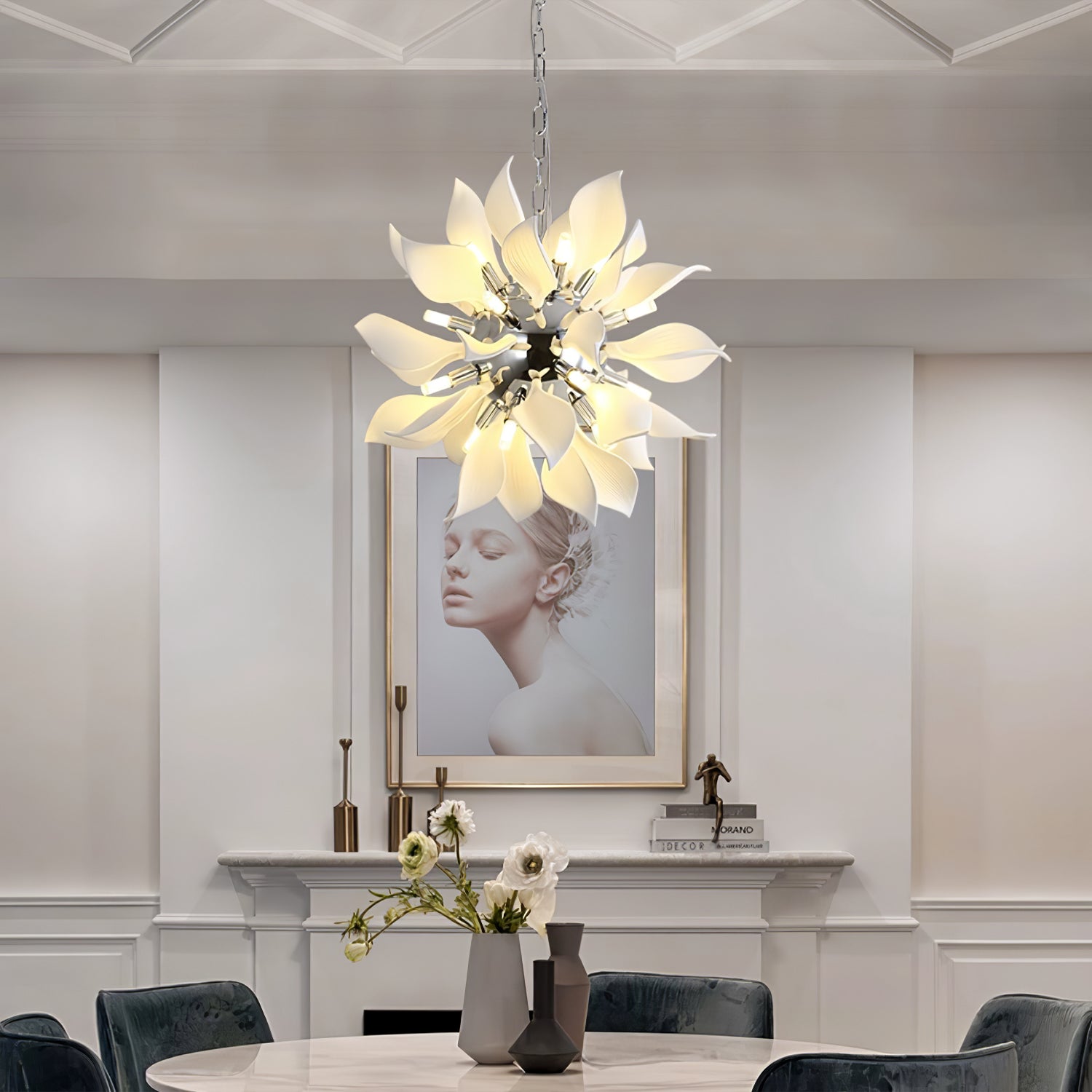 Ceramic Petals Blooming Chandelier - Blowlighting