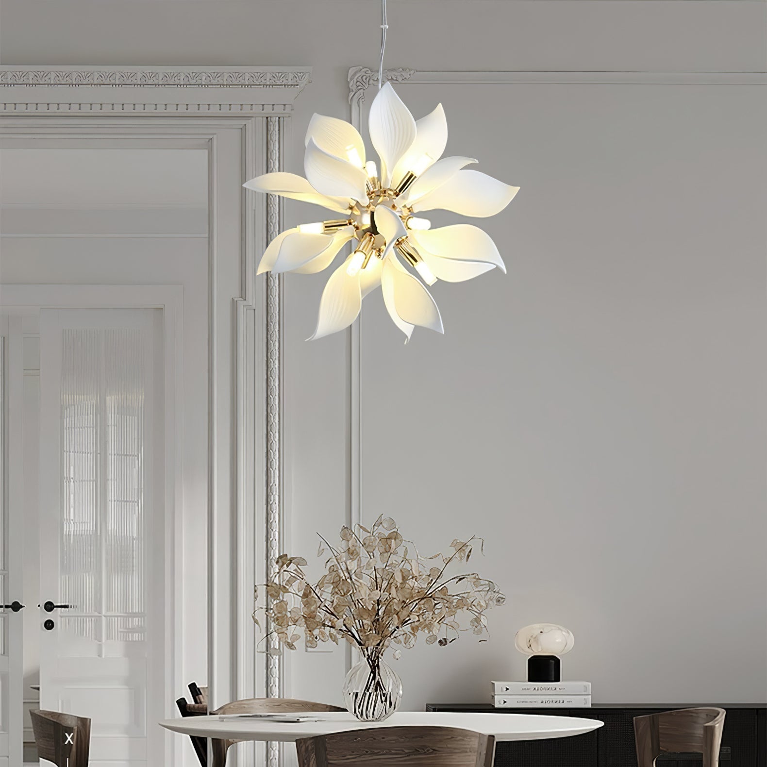 Ceramic Petals Blooming Chandelier - Blowlighting